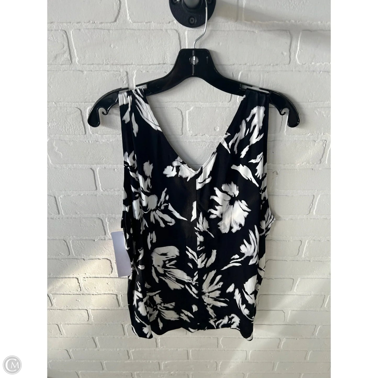 Blouse Sleeveless By Nordstrom In Black & White, Size: Xl