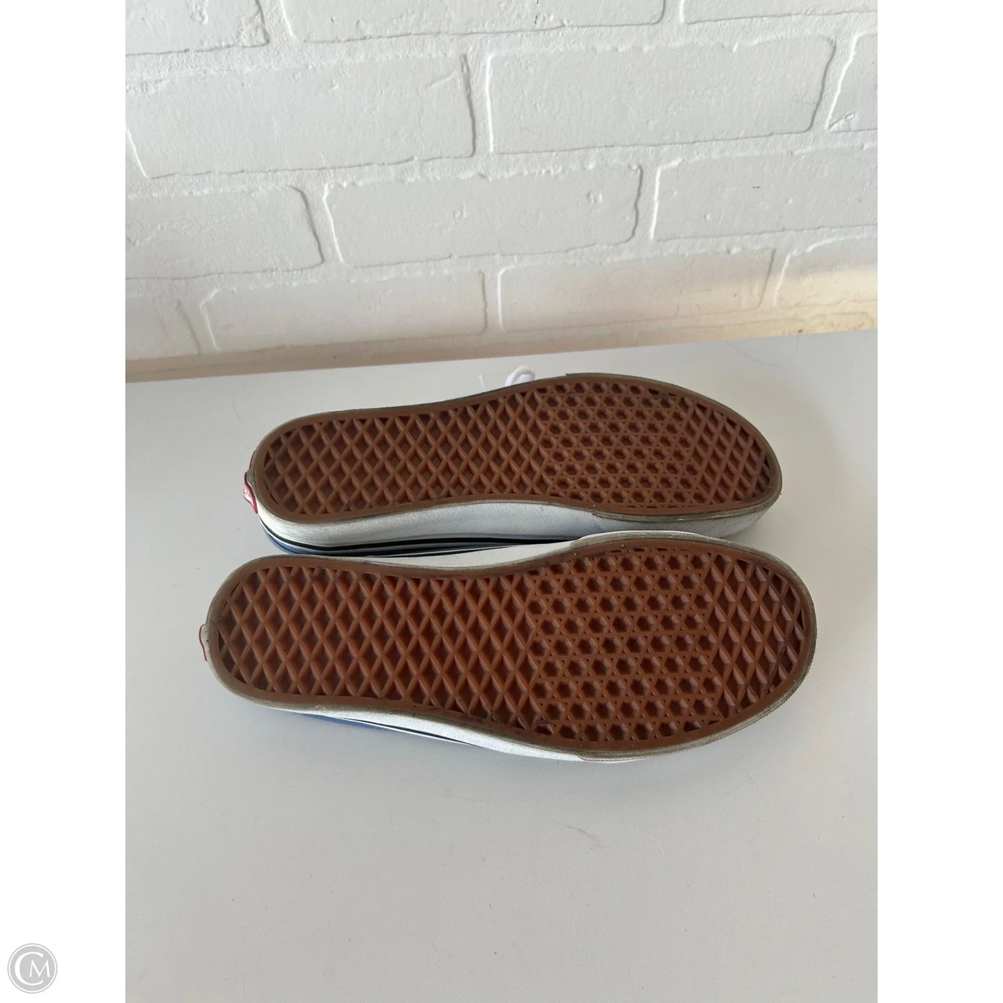 Shoes Sneakers By Vans In Blue & White, Size: 10