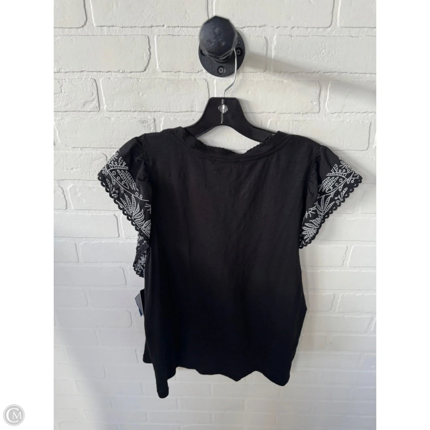 Top Short Sleeve By Democracy In Black & White, Size: Xl