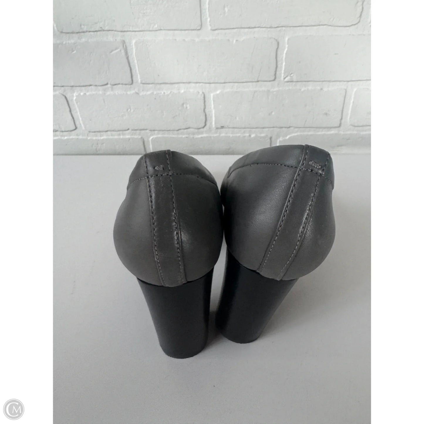 Shoes Heels Block By Clarks In Grey, Size: 6.5