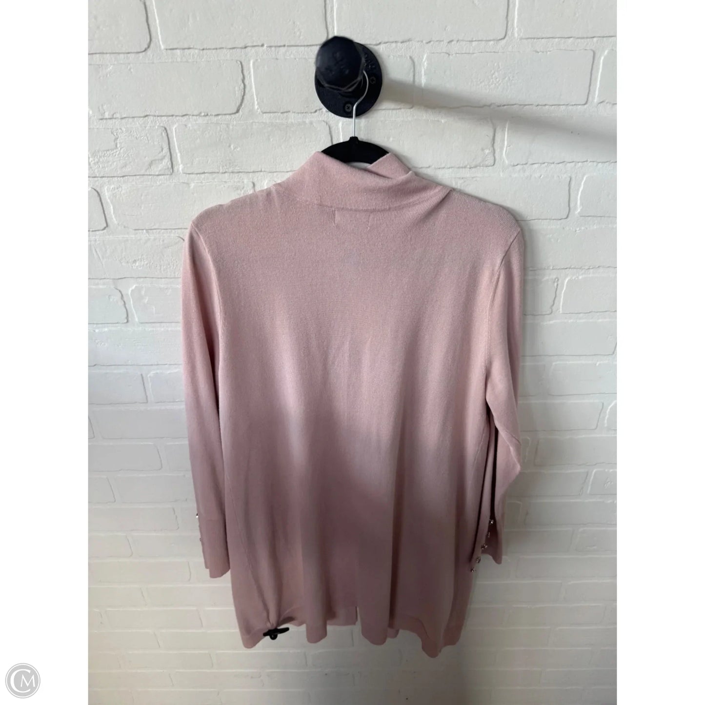 Sweater Cardigan By Jm Collections In Pink & Tan, Size: L