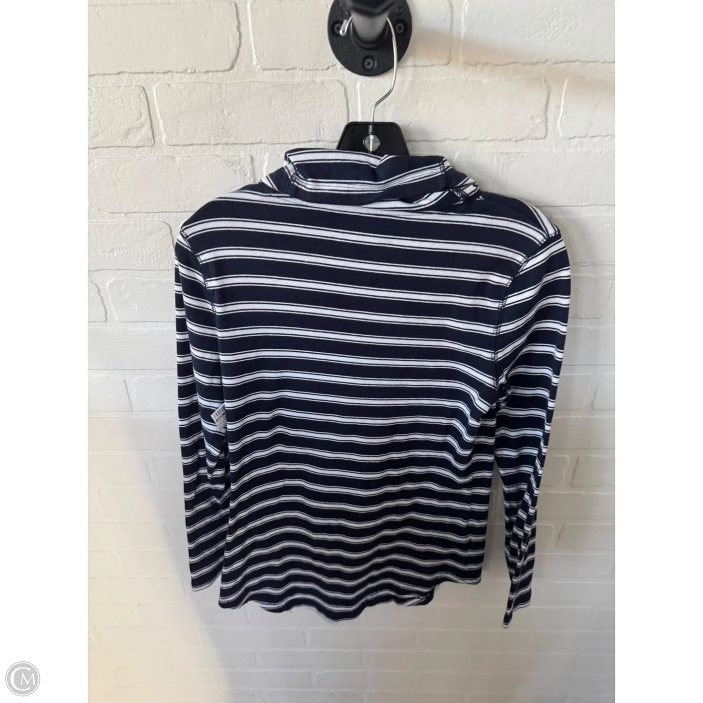 Top Long Sleeve By Eddie Bauer In Blue & White, Size: S