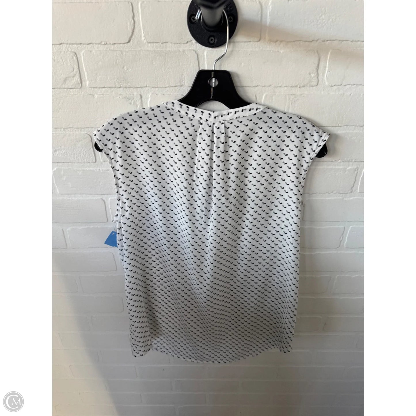 Blouse Sleeveless By Ann Taylor In Black & White, Size: S