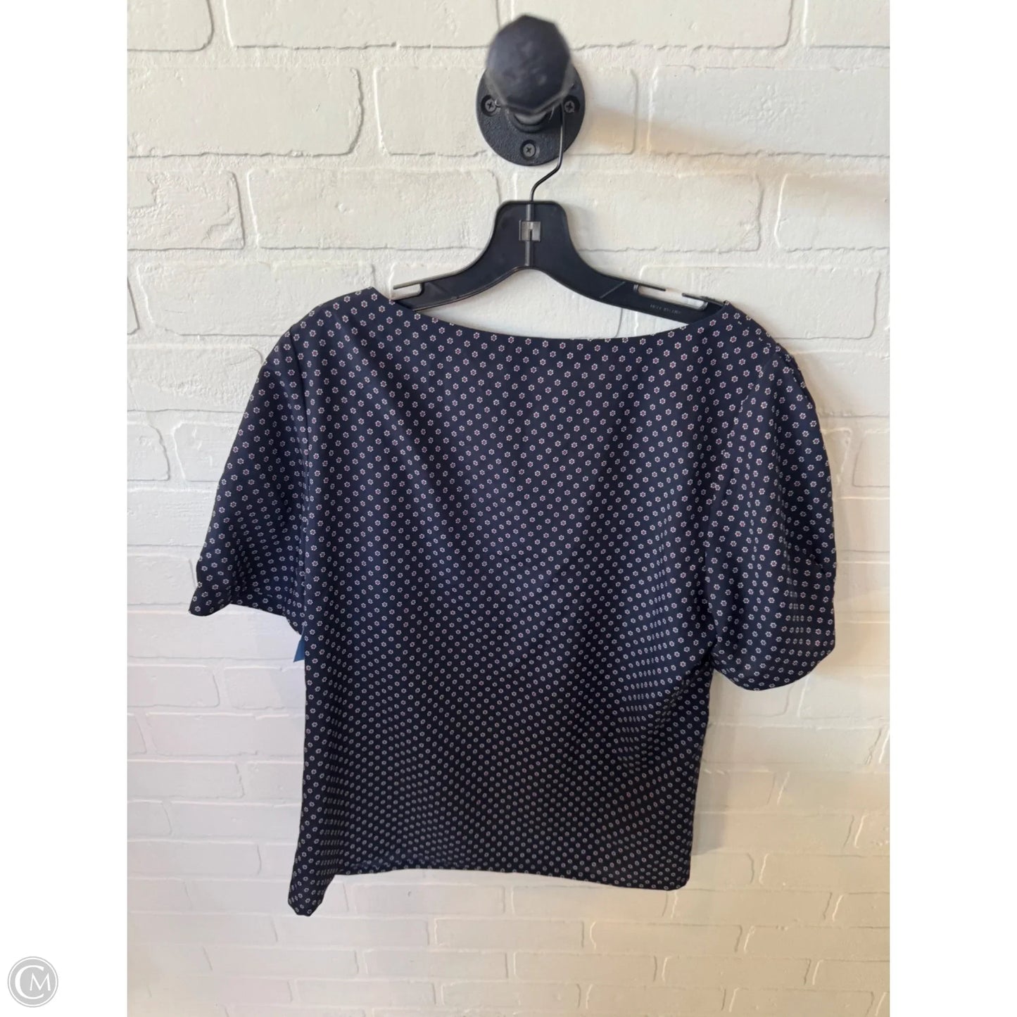 Blouse Short Sleeve By Banana Republic In Blue & Red, Size: L
