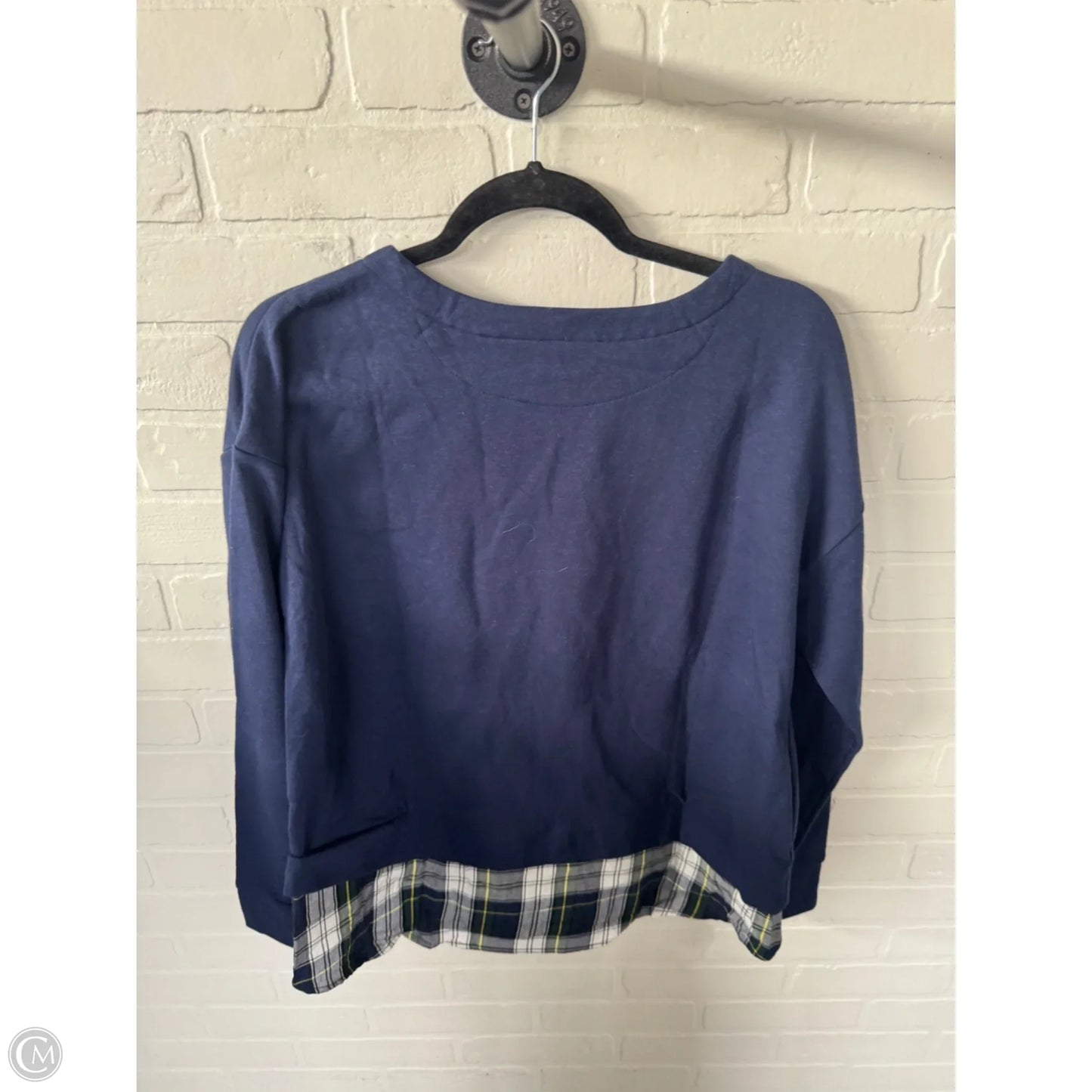 Top Long Sleeve By Izod In Blue & Green, Size: L