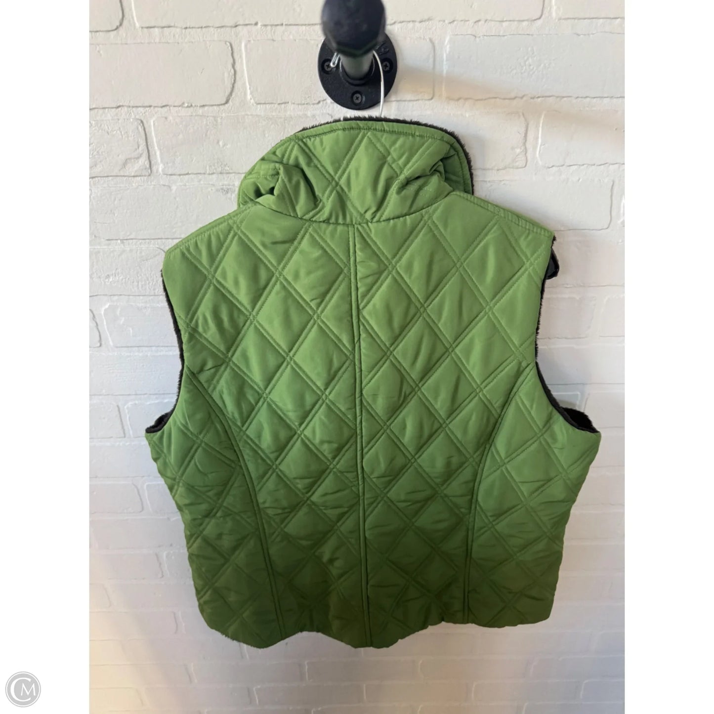 Vest Puffer & Quilted By Weatherproof In Brown & Green, Size: Xl