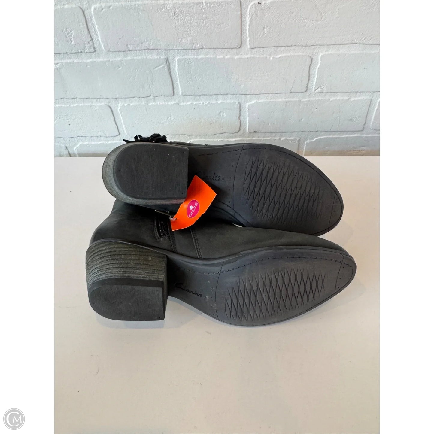 Boots Ankle Heels By Clarks In Black, Size: 8