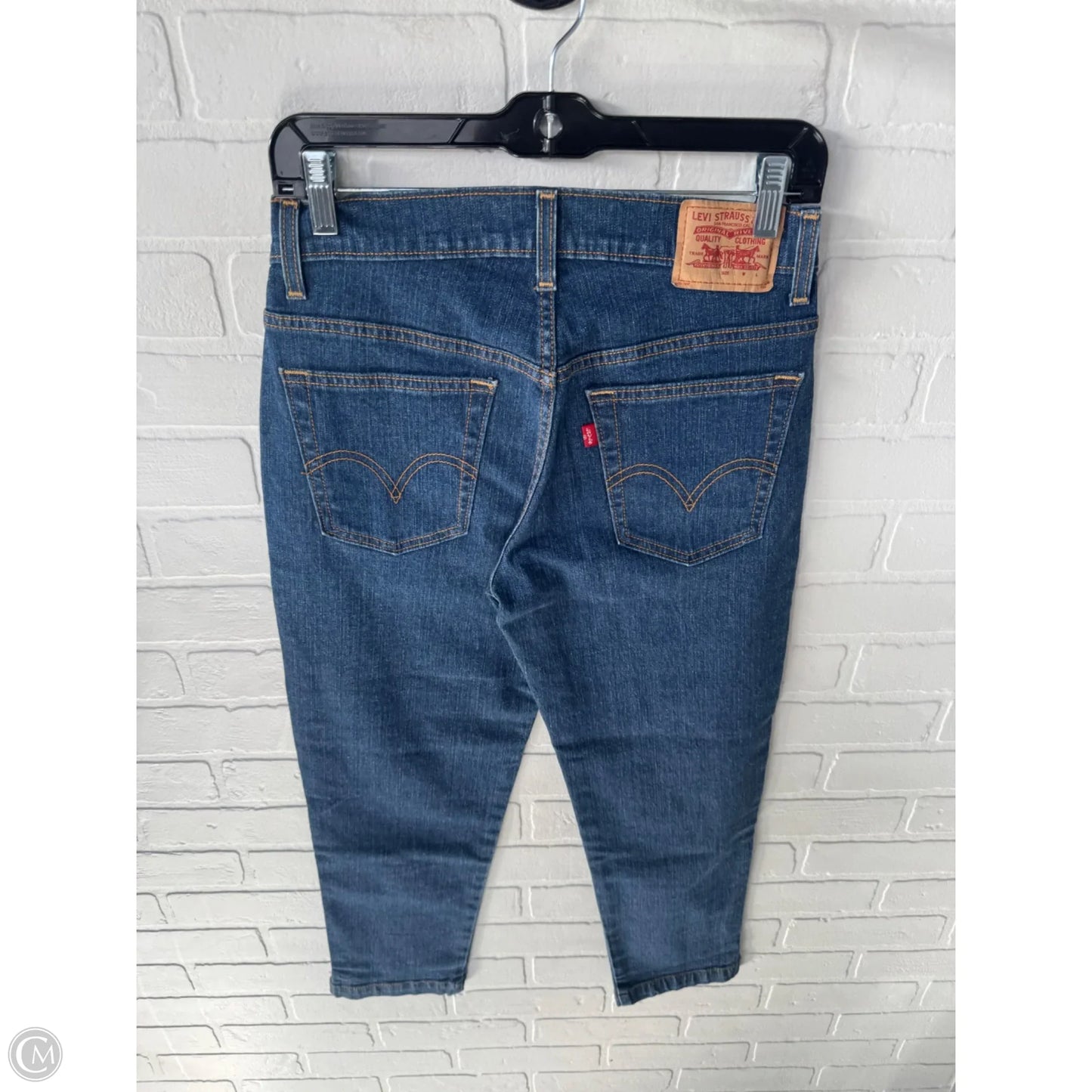 Jeans Cropped By Levis In Blue Denim, Size: 4