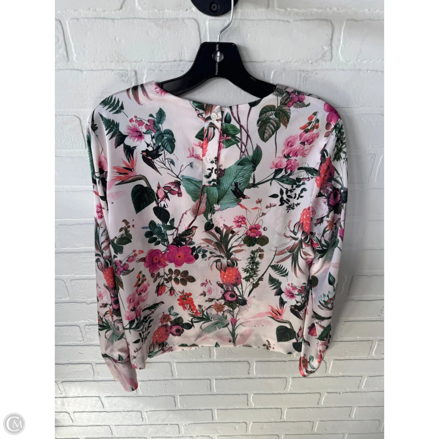 Blouse Long Sleeve By Banana Republic In Pink, Size: S
