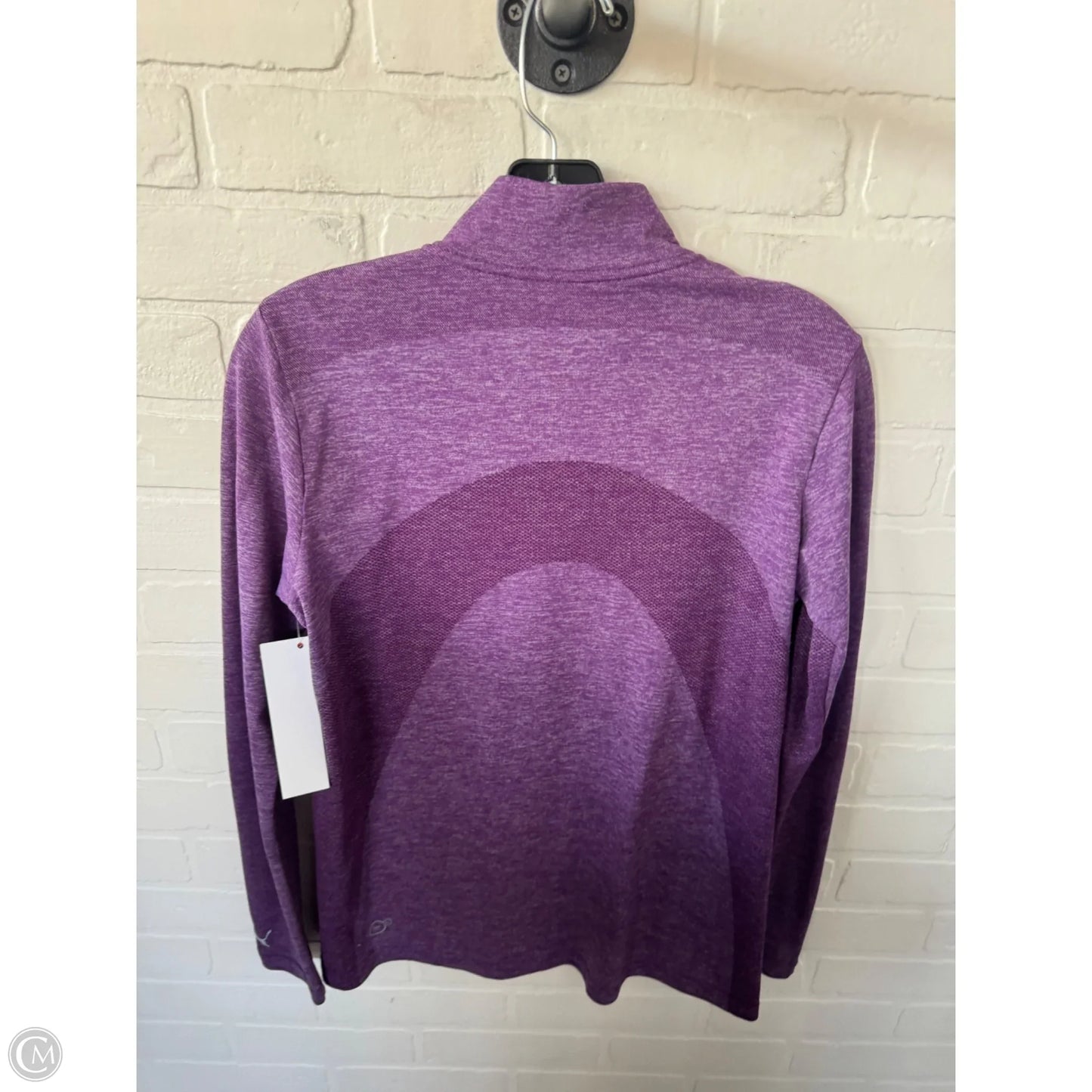 Athletic Top Long Sleeve Collar By Puma In Purple, Size: M