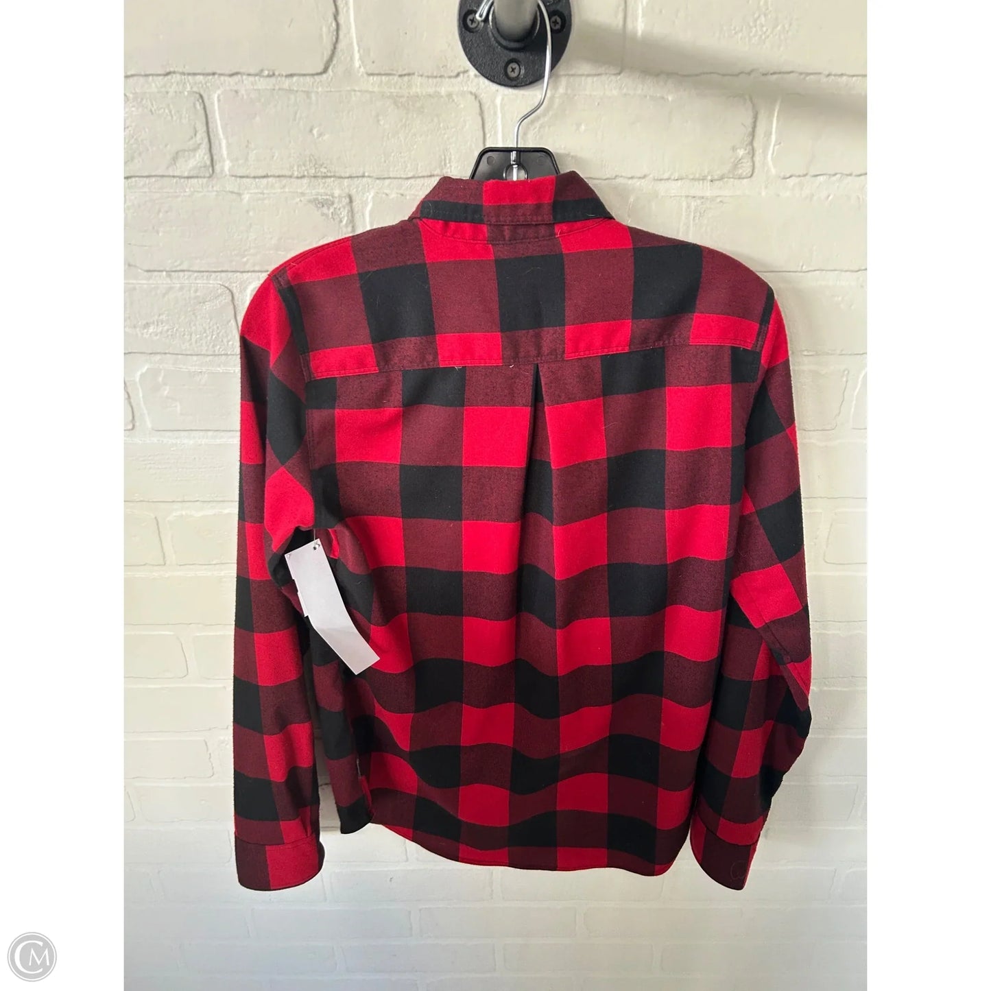 Top Long Sleeve By Eddie Bauer In Black & Red, Size: S