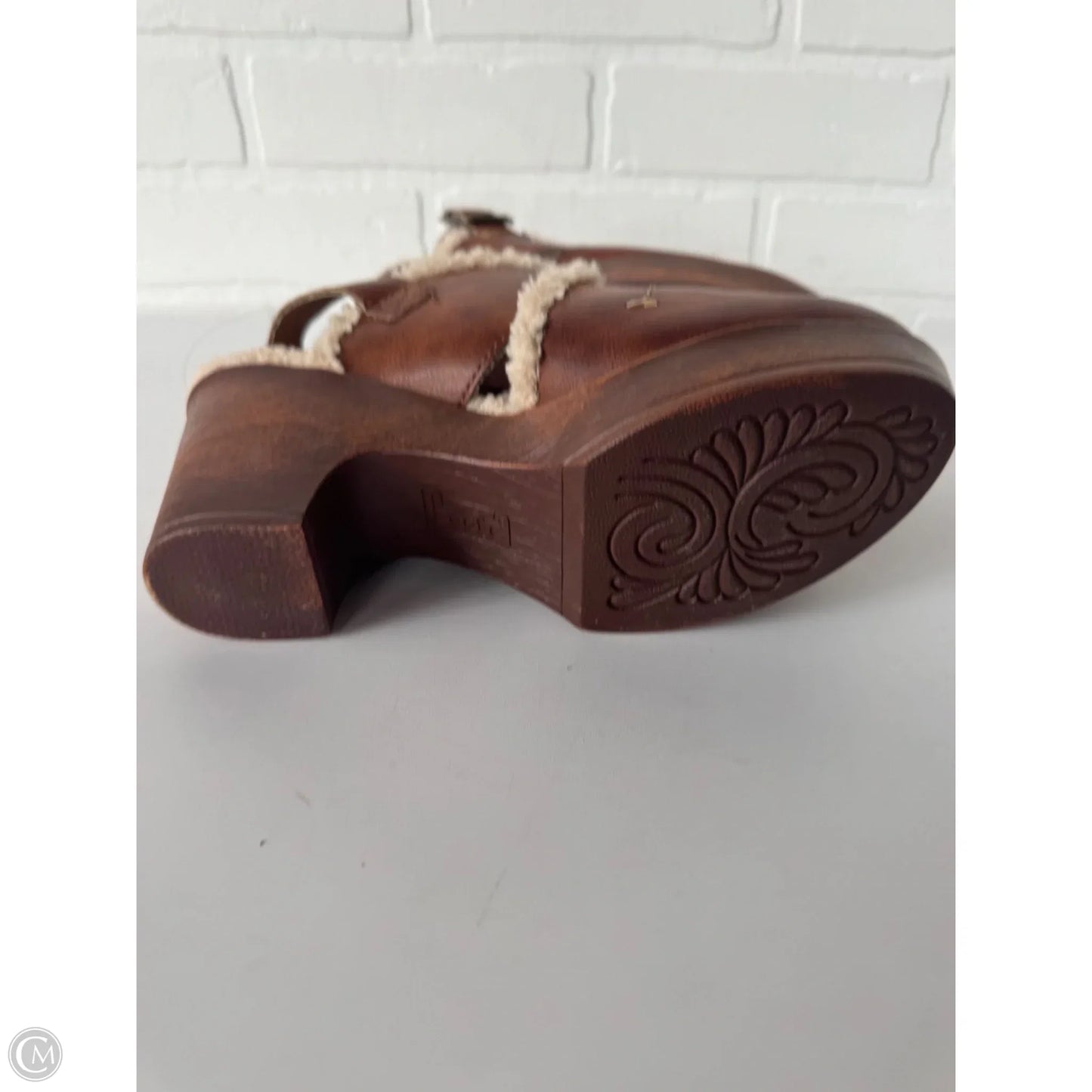 Shoes Heels Block By Boc In Brown & Cream, Size: 7