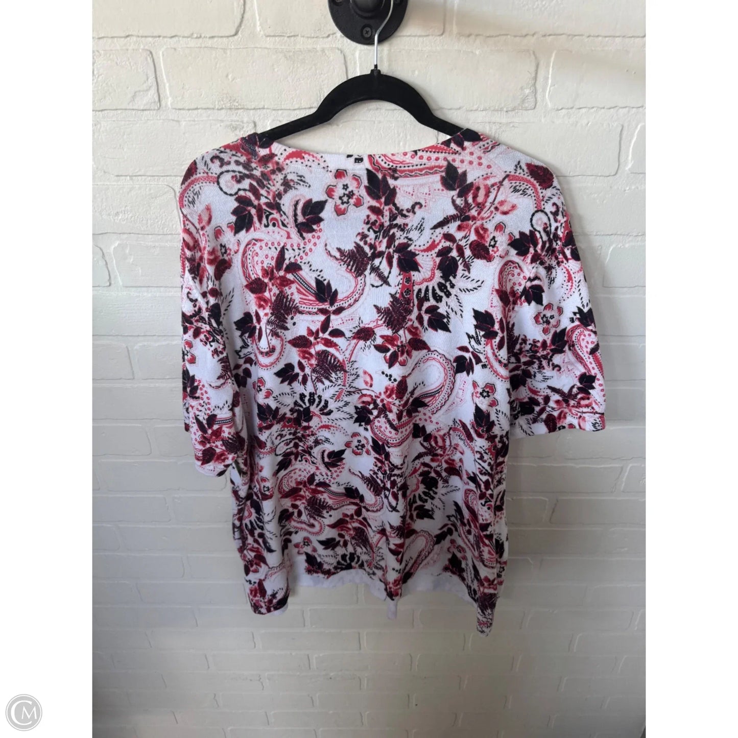 Sweater Short Sleeve By Cj Banks In Blue & Red & White, Size: 2x