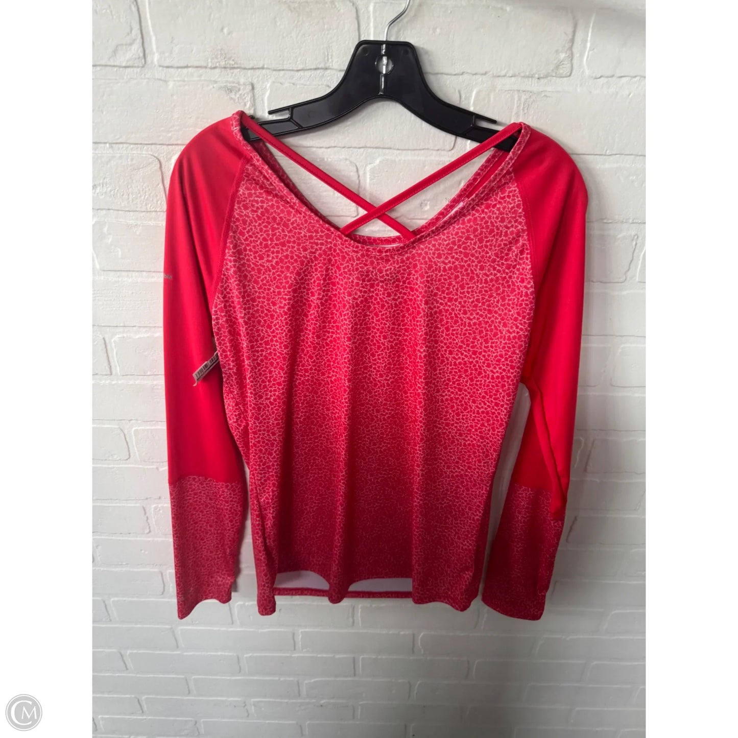 Athletic Top Long Sleeve Crewneck By Columbia In Orange & White, Size: M