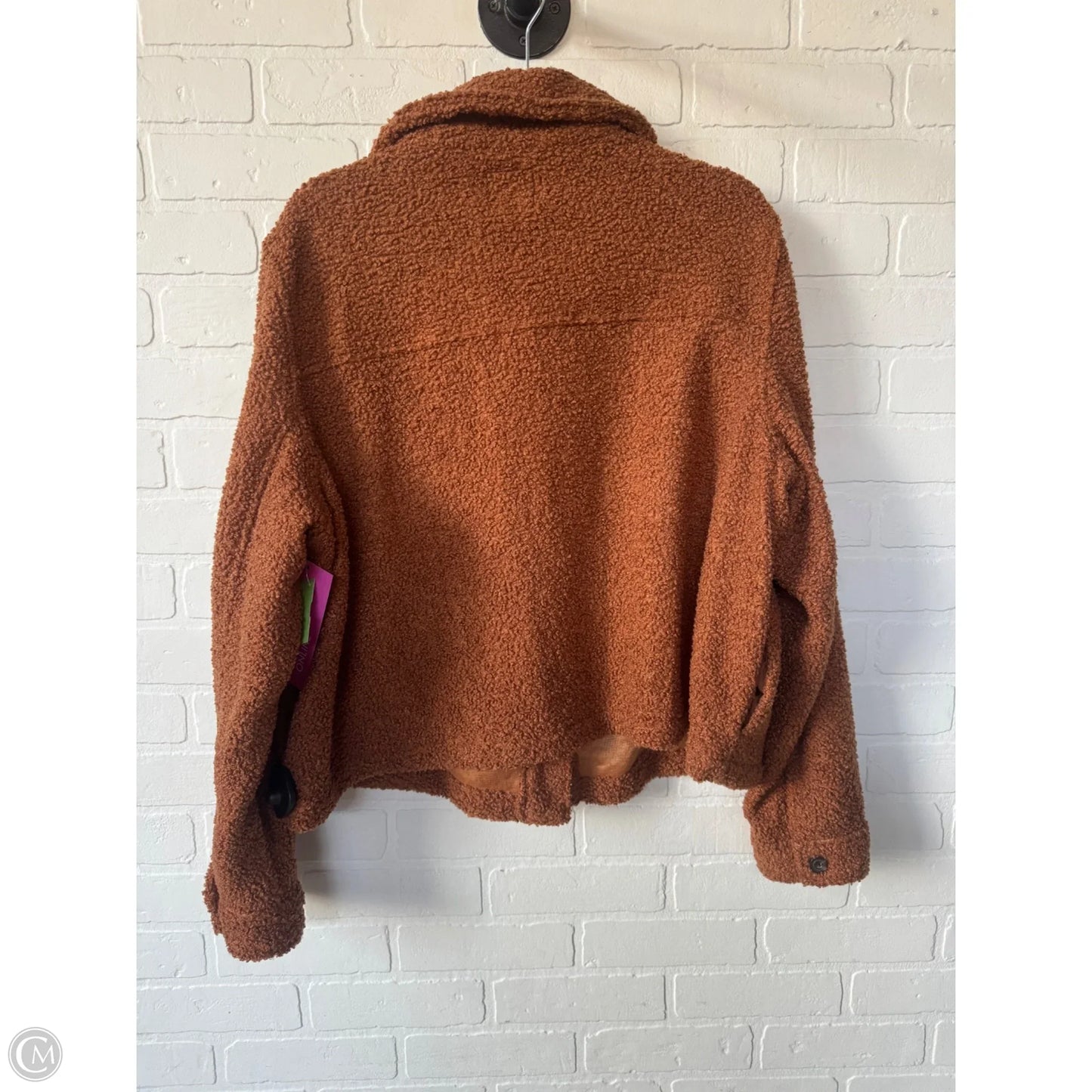 Jacket Fleece By Lane Bryant In Brown & Orange, Size: 1x
