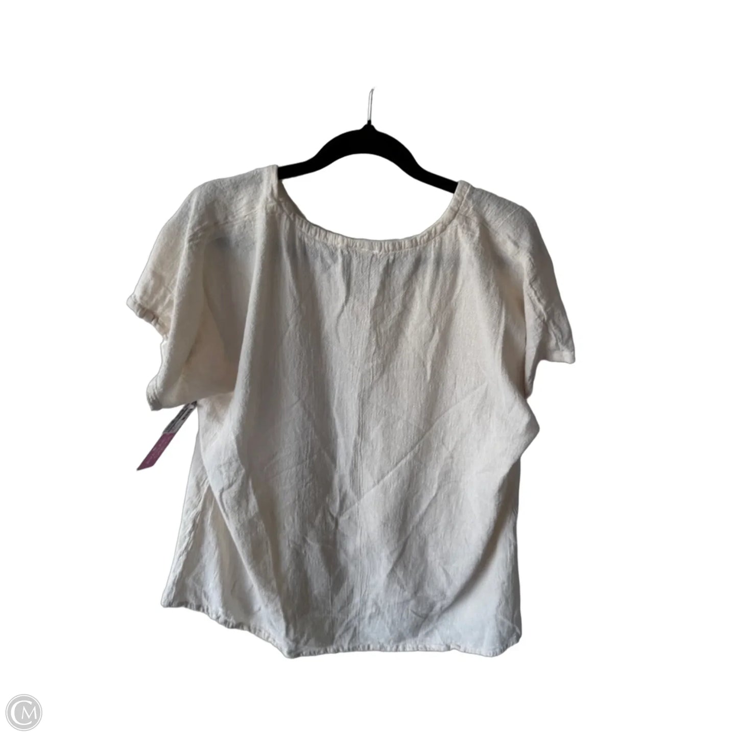 Top Short Sleeve By Oh My Gauze In Cream, Size: L