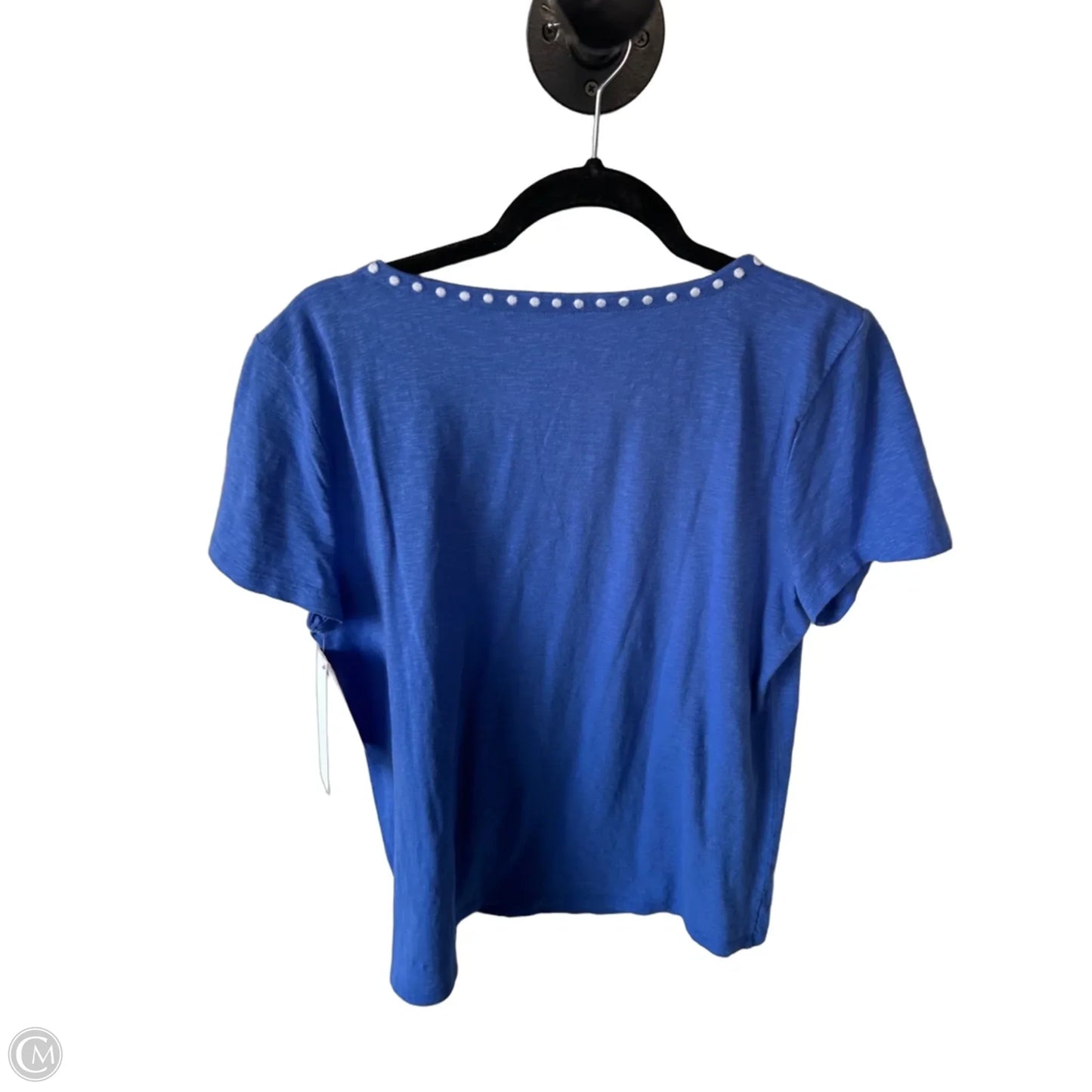 Top Short Sleeve By Talbots In Blue & White, Size: Mp