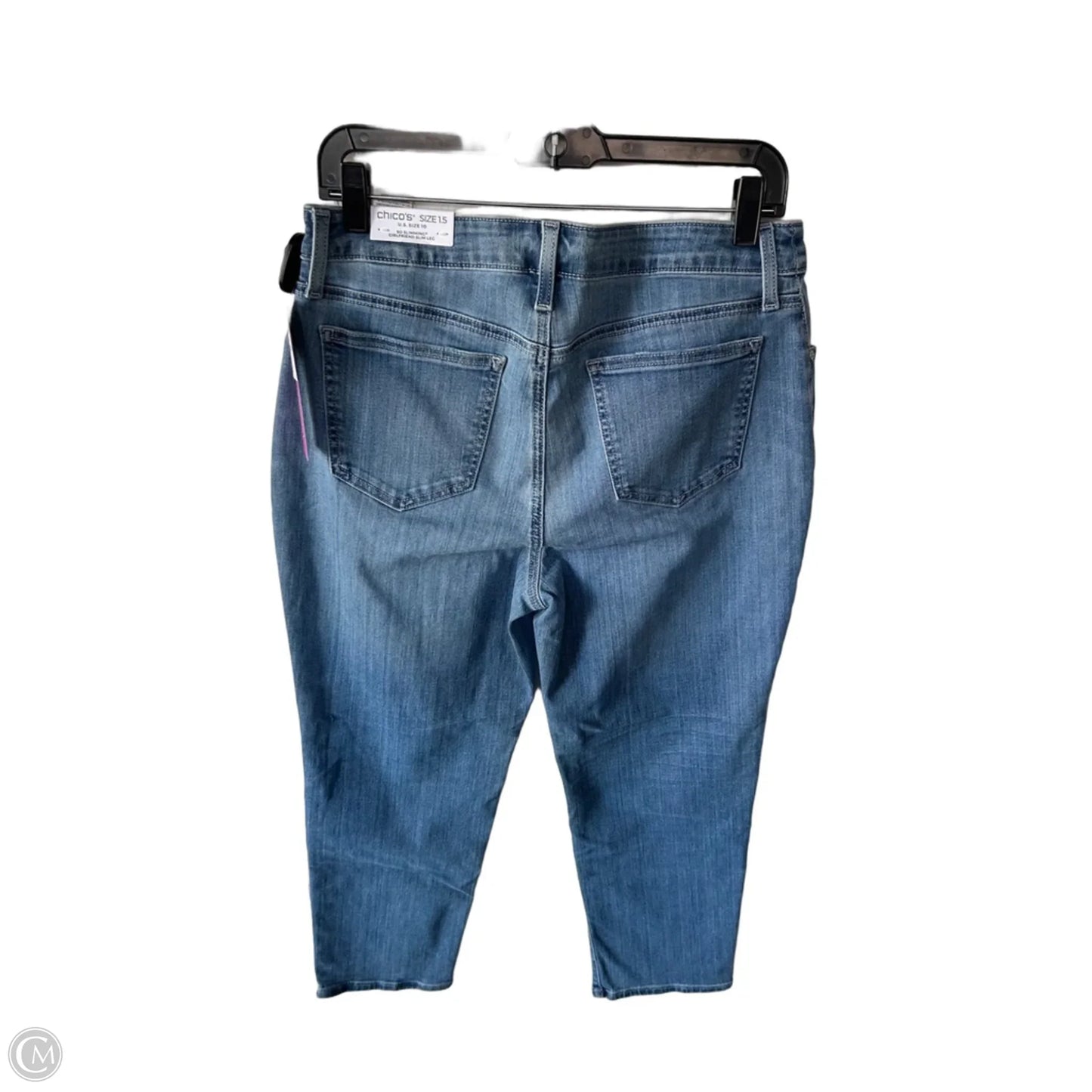 Jeans Cropped By Chicos In Blue Denim, Size: 10
