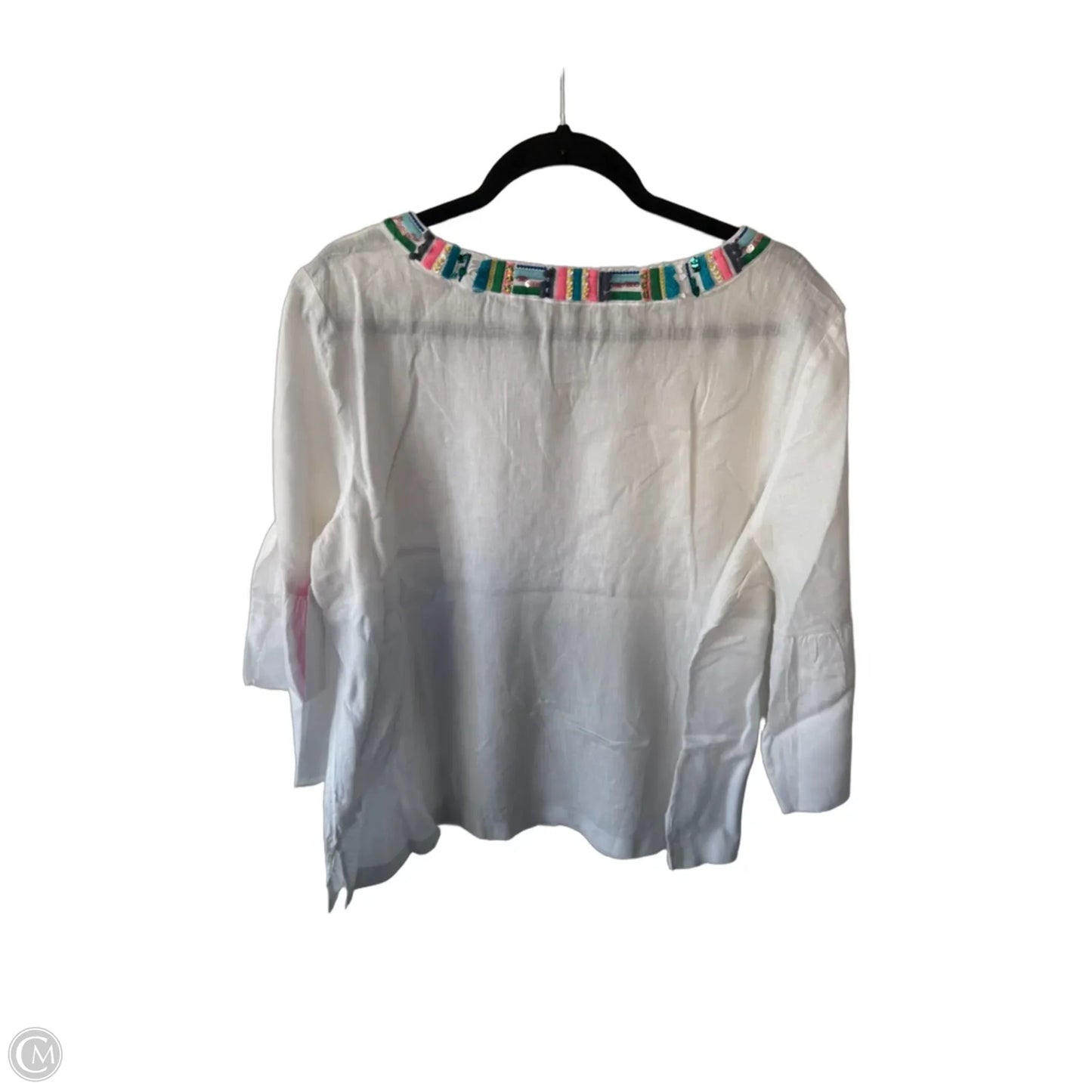 Blouse Long Sleeve By Talbots In White, Size: 2x