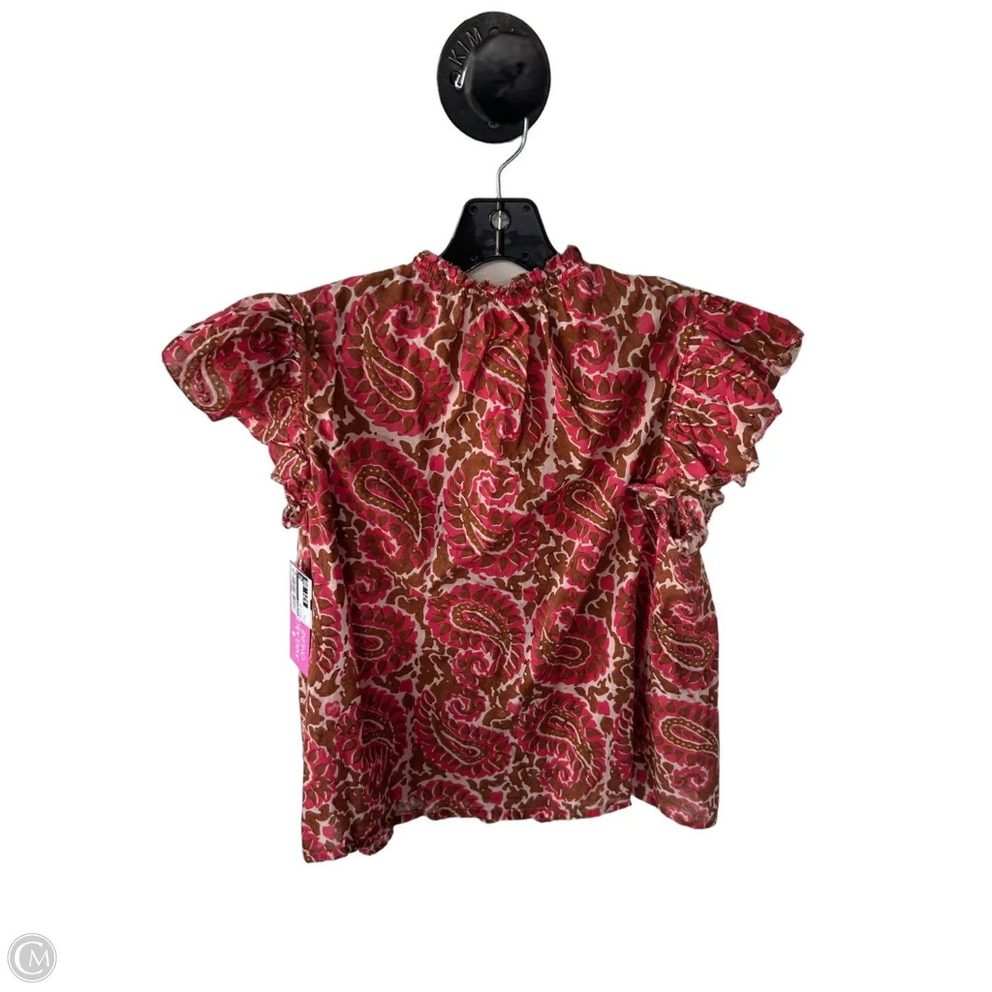Blouse Short Sleeve By Cleobella In Brown & Red, Size: S
