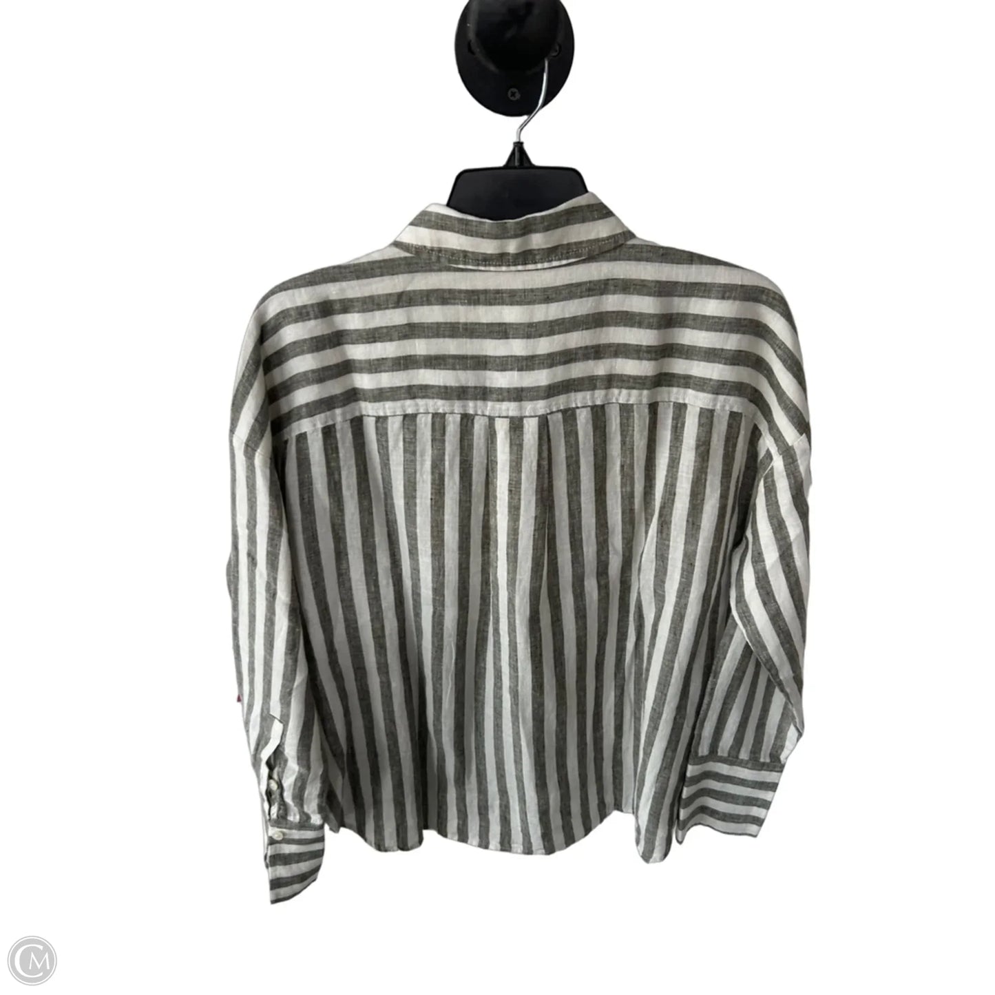 Blouse Long Sleeve By Haven In Green & White, Size: Xs