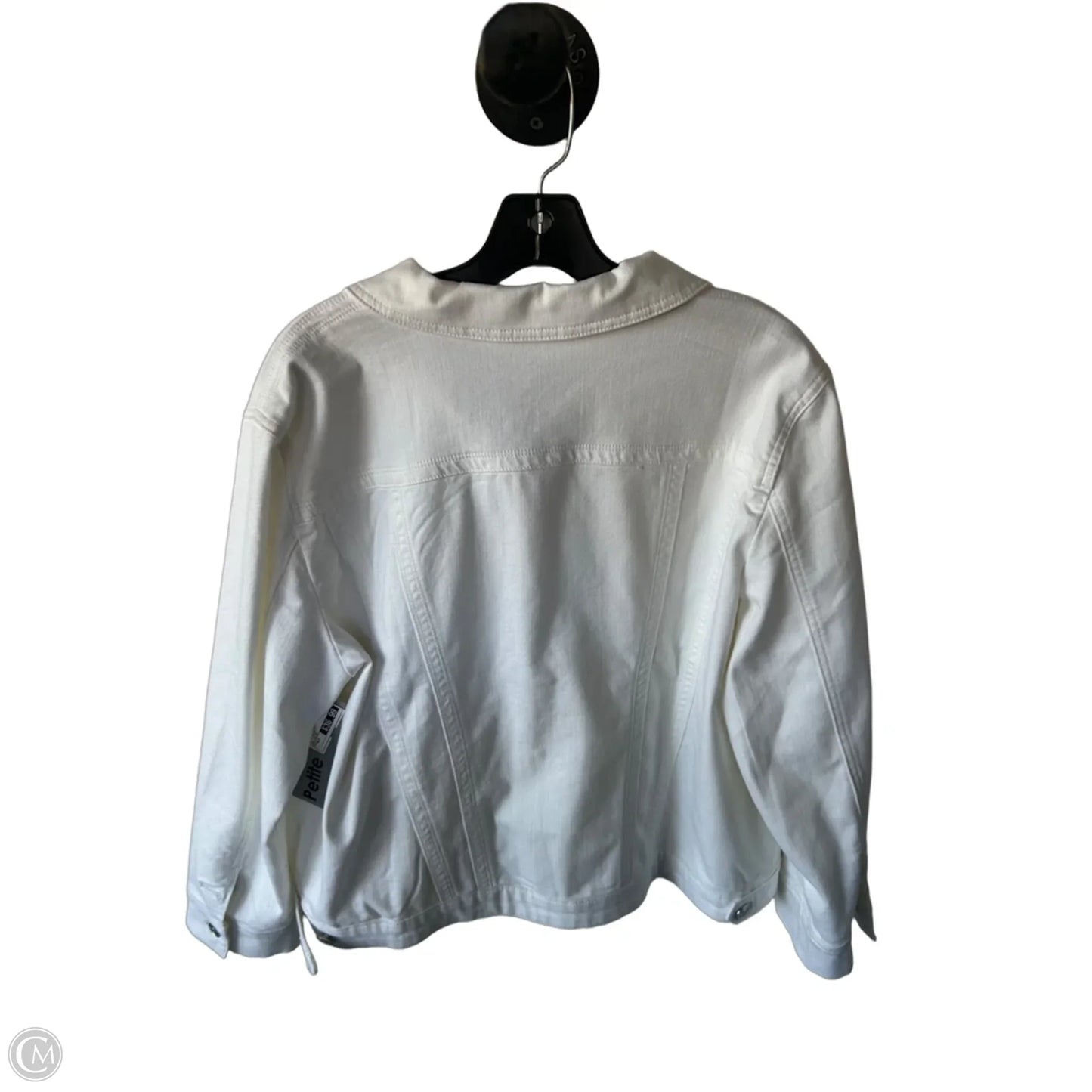 Jacket Denim By Chicos In White Denim, Size: Xlp