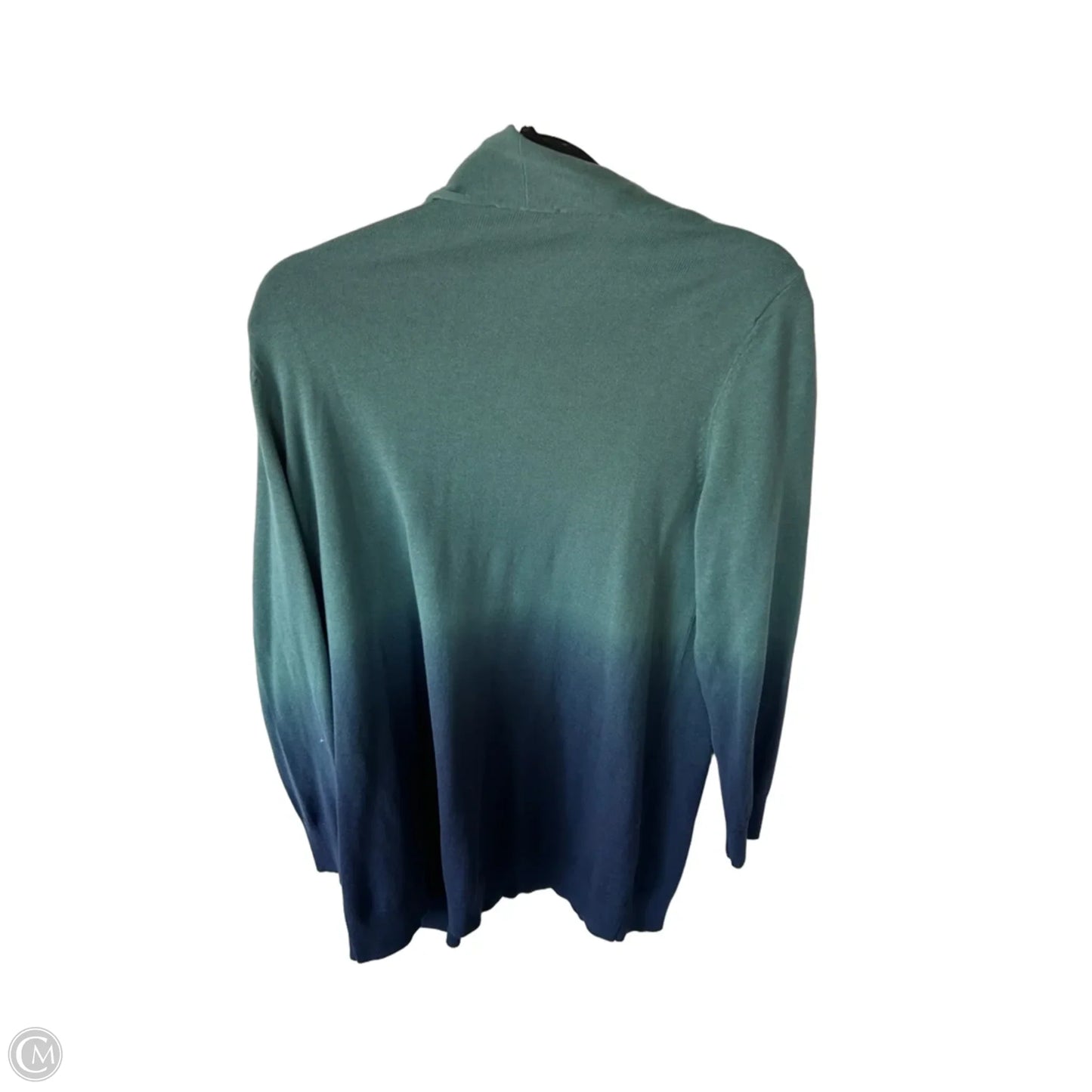 Sweater Cardigan By Belle By Kim Gravel In Blue & Green, Size: M