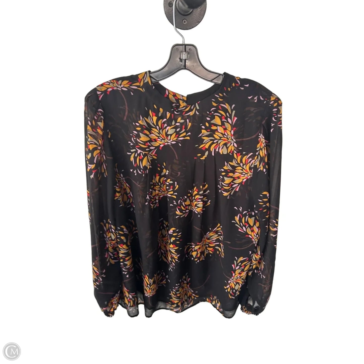 Blouse Long Sleeve By Cabi In Black & Orange, Size: Xl