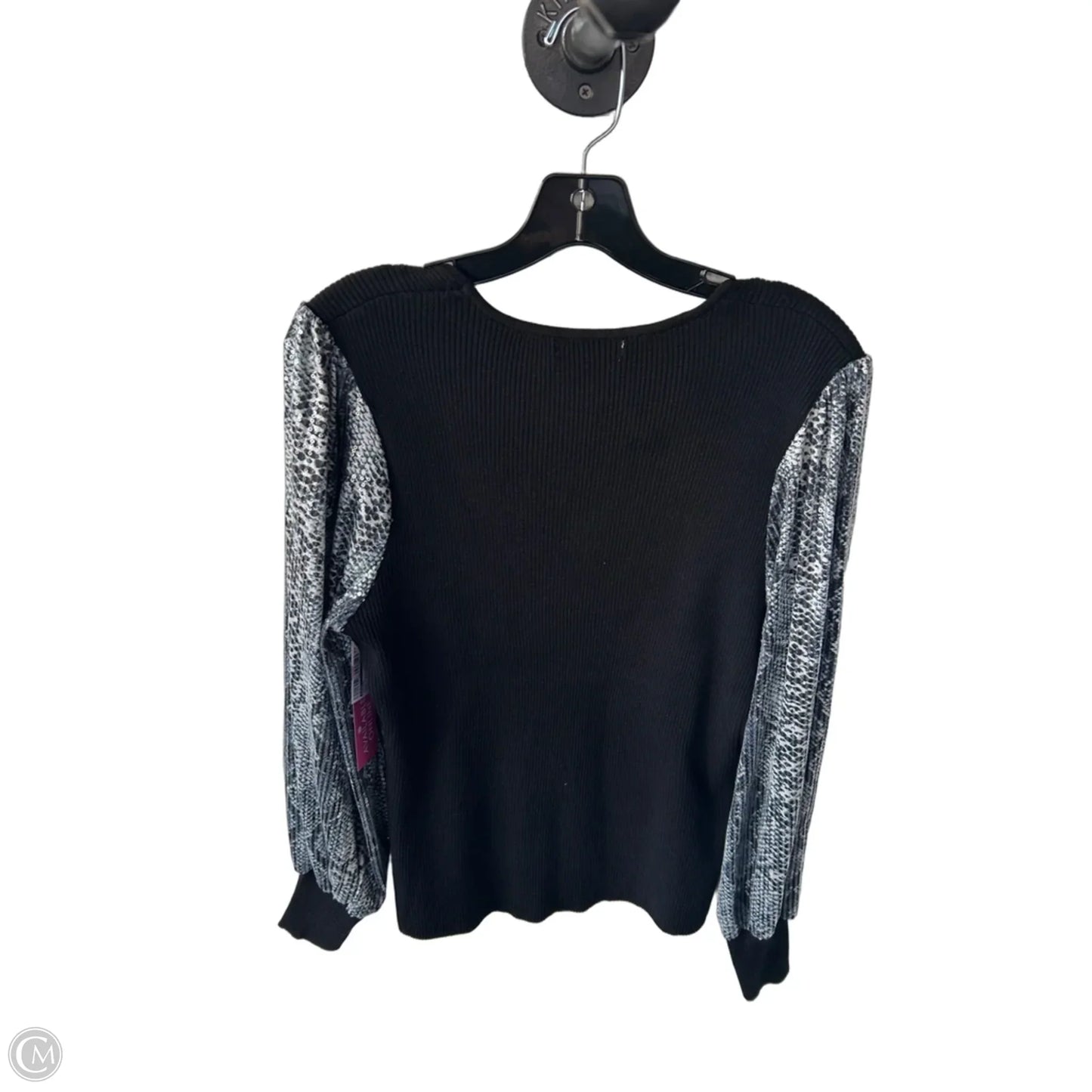 Sweater By Cato In Black & Grey, Size: Xl