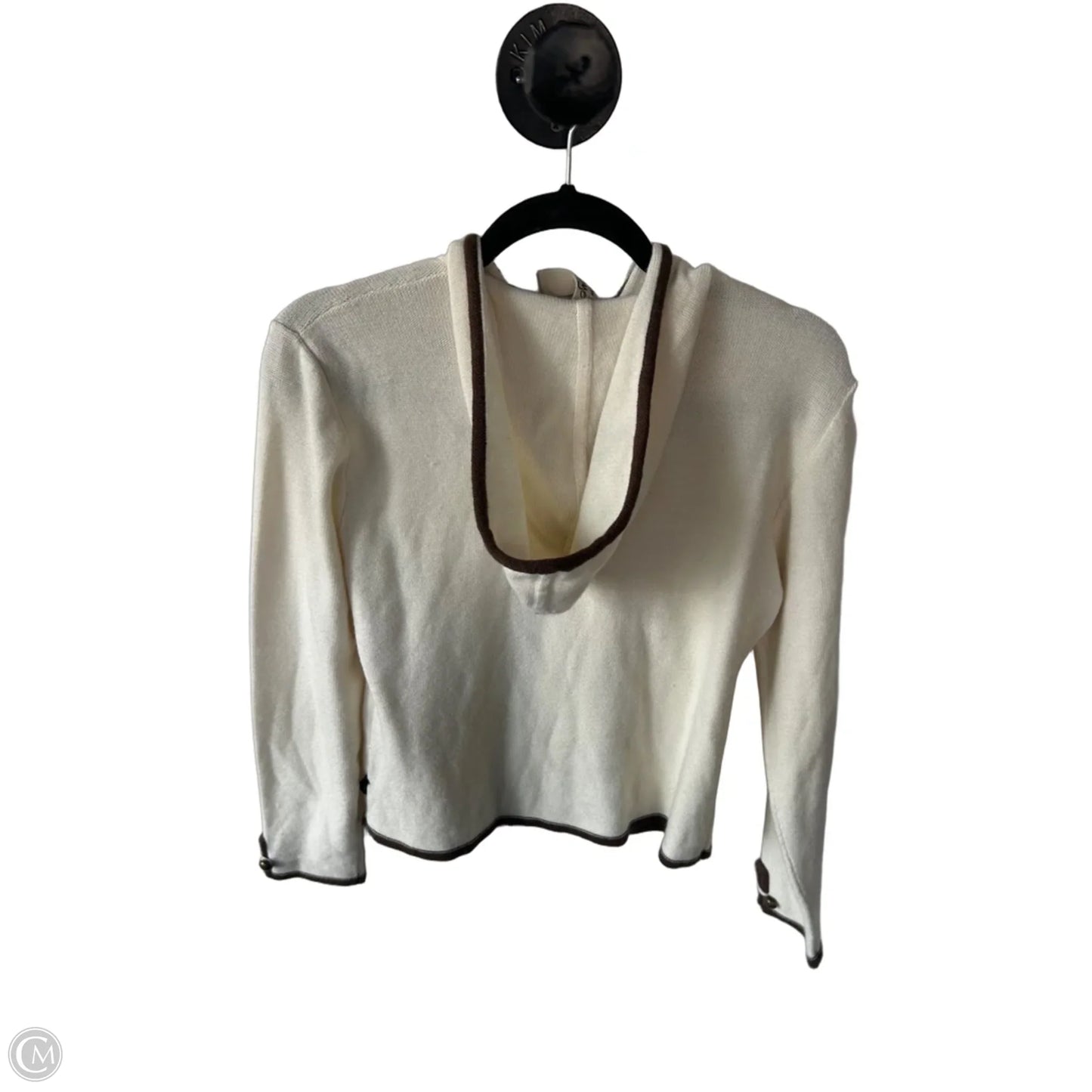 Sweater Cardigan By Clothes Mentor In Brown & Cream, Size: S