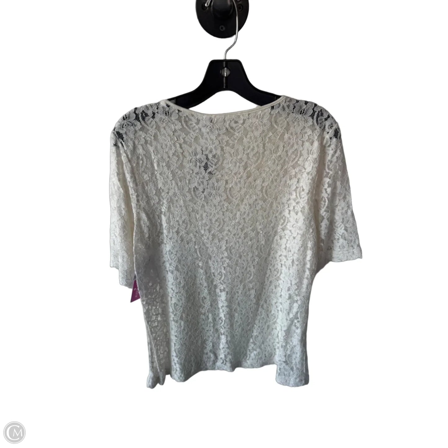 Blouse Short Sleeve By Chicos In Ivory, Size: L