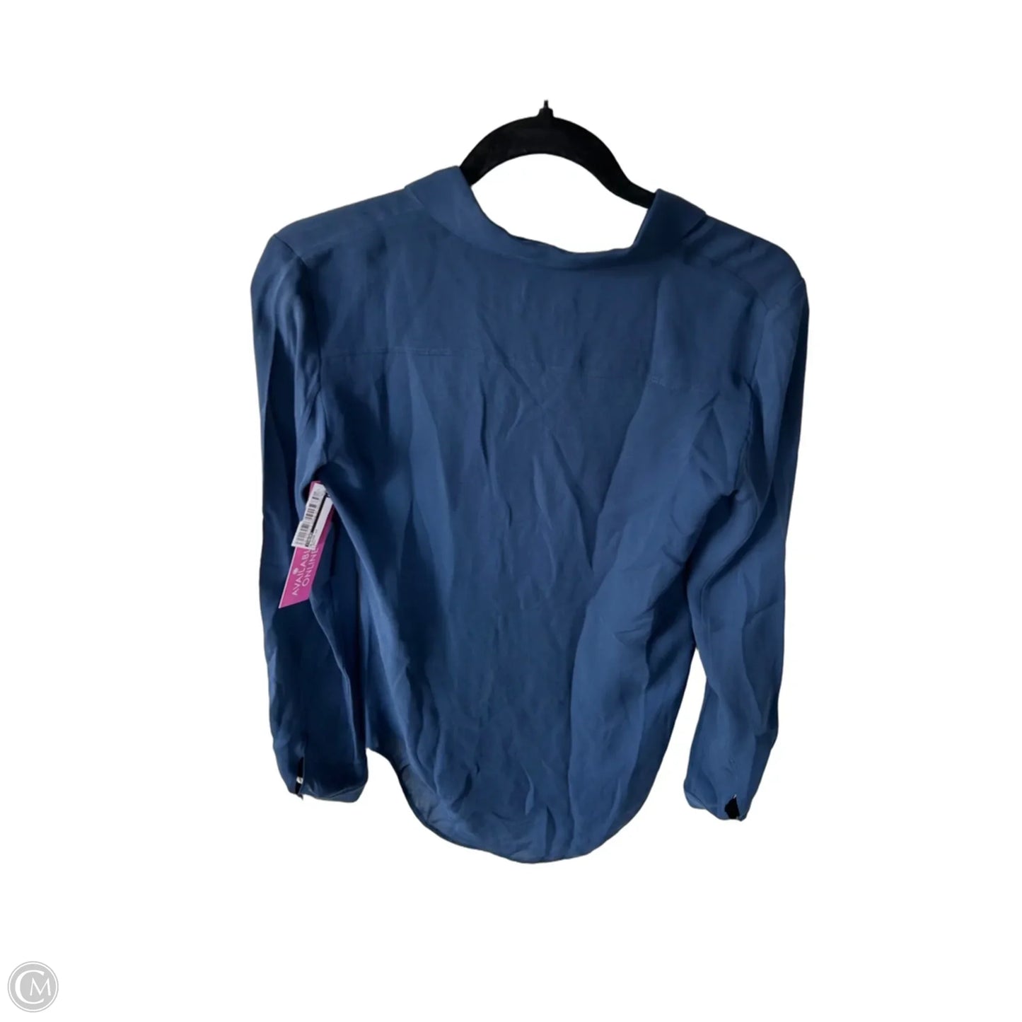 Blouse Long Sleeve By Theory In Navy, Size: S