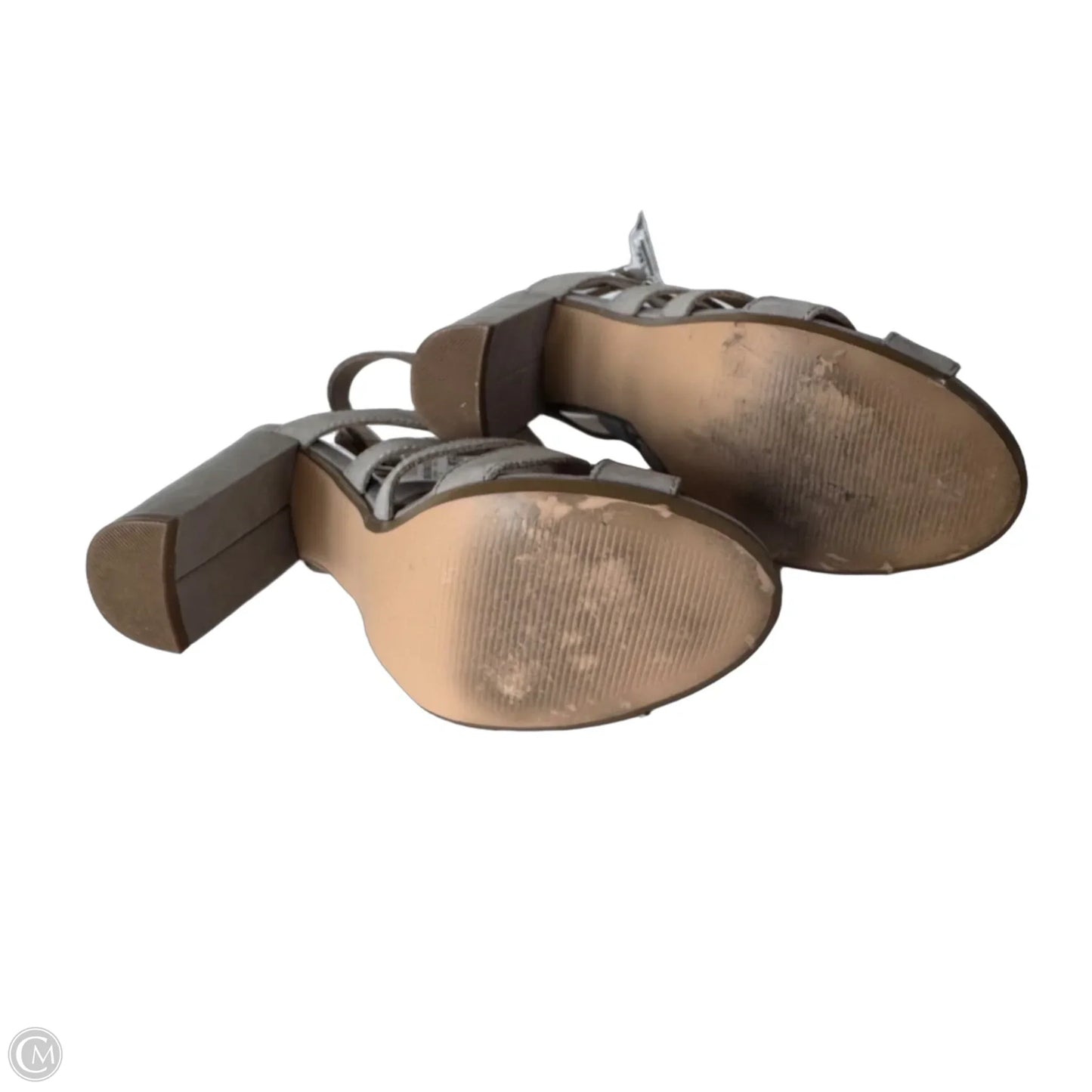Sandals Heels Block By Steve Madden In Taupe, Size: 7.5
