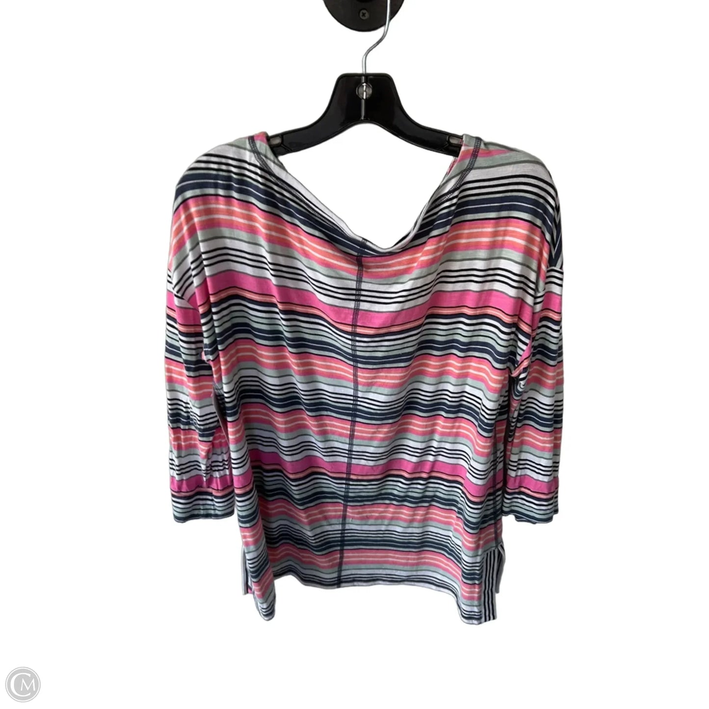 Tunic 3/4 Sleeve By Talbots In Pink & White, Size: L