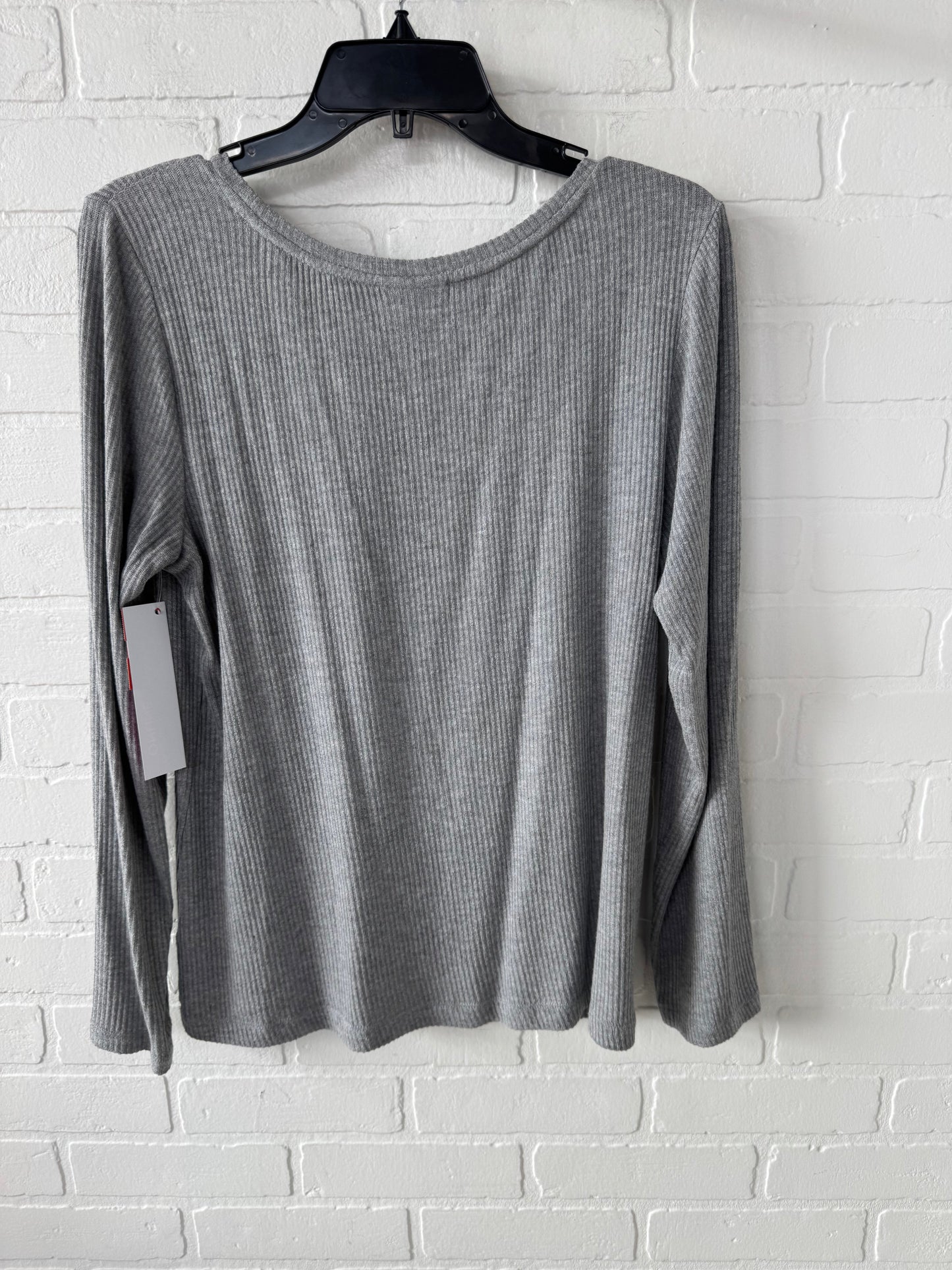 Top Long Sleeve By Ana In Grey, Size: Lp