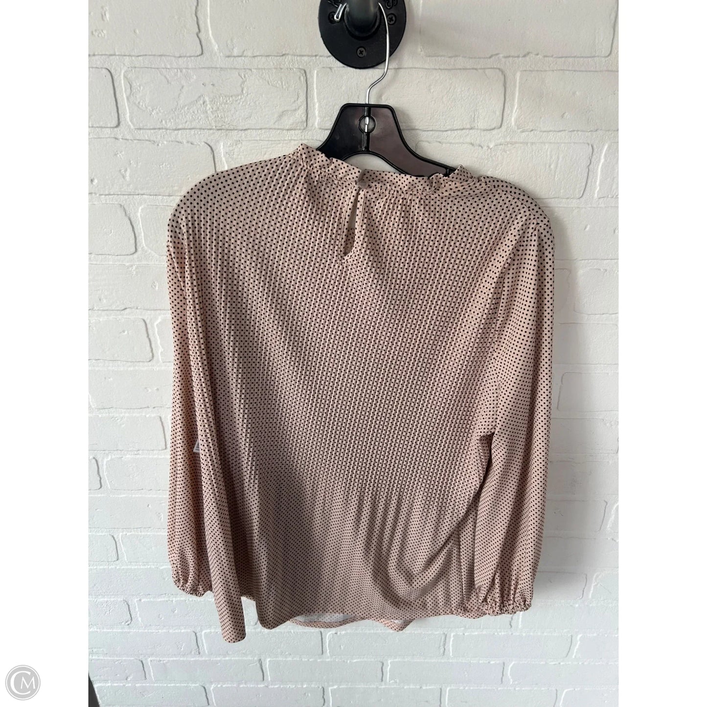 Top Long Sleeve By Adrianna Papell In Black & Pink, Size: M