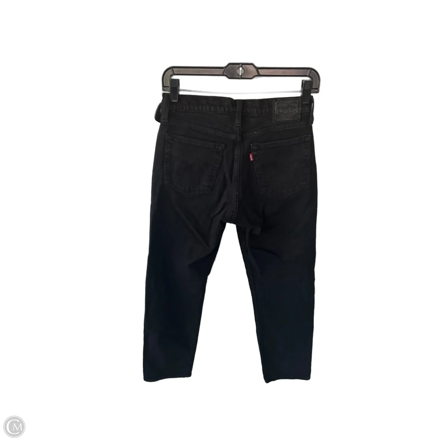 Jeans Straight By Levis In Black Denim, Size: 2