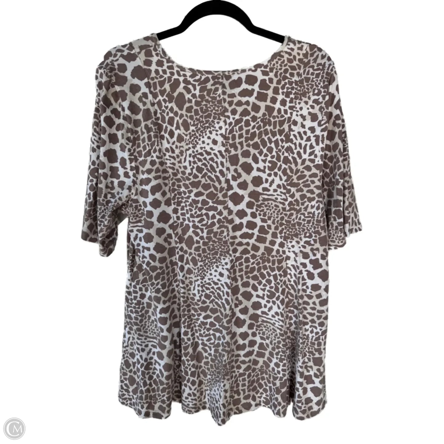 Top Short Sleeve Basic By Denim And Co Qvc In Tan, Size: L