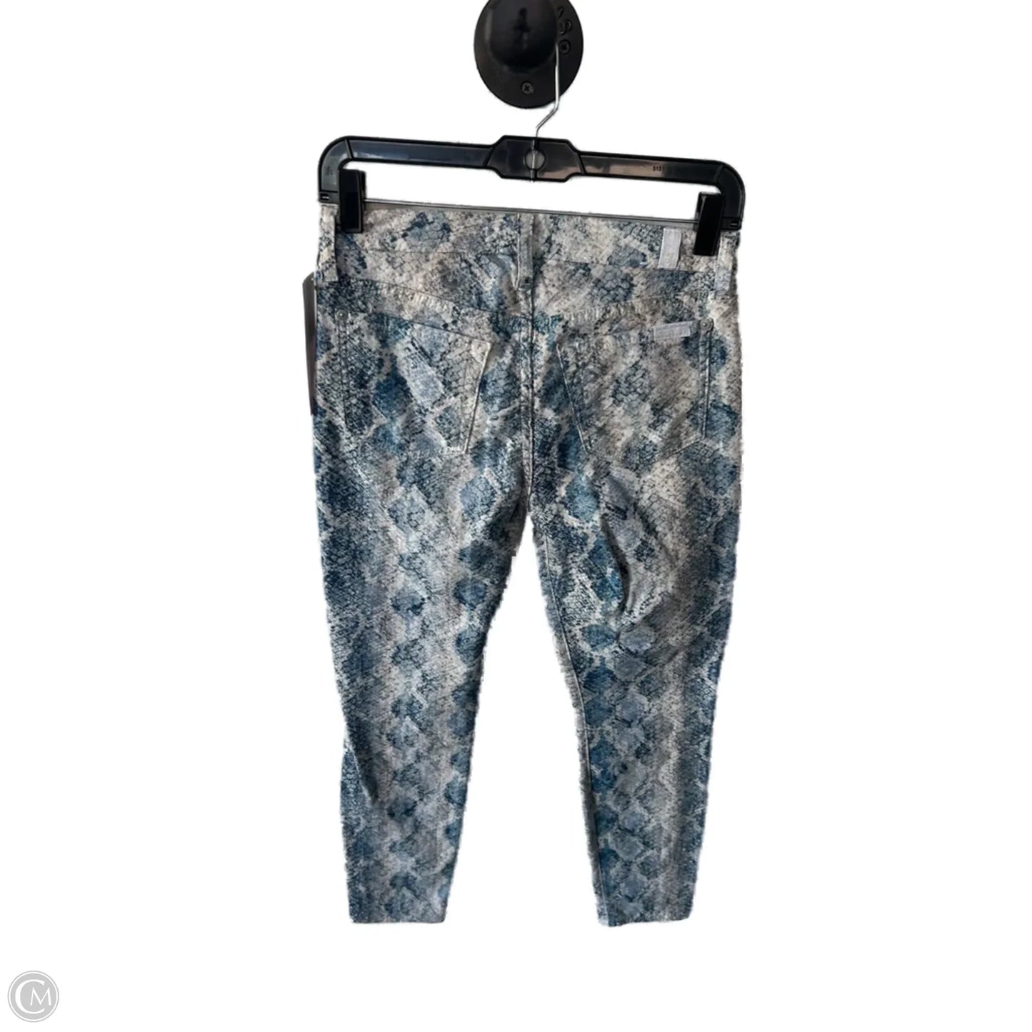 Jeans Skinny By 7 For All Mankind In Blue & Tan, Size: 2