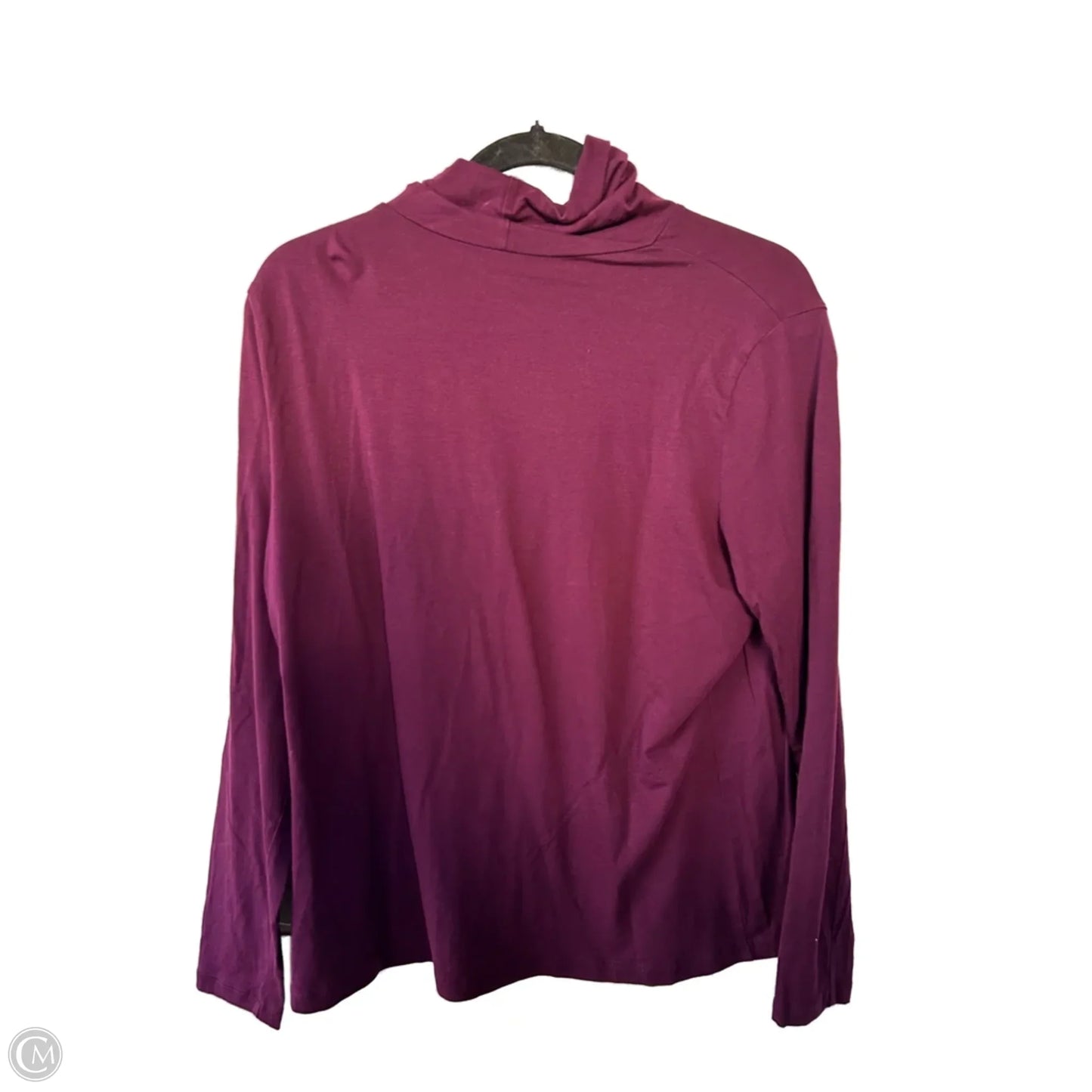 Top Long Sleeve Basic By Lands End In Purple, Size: L