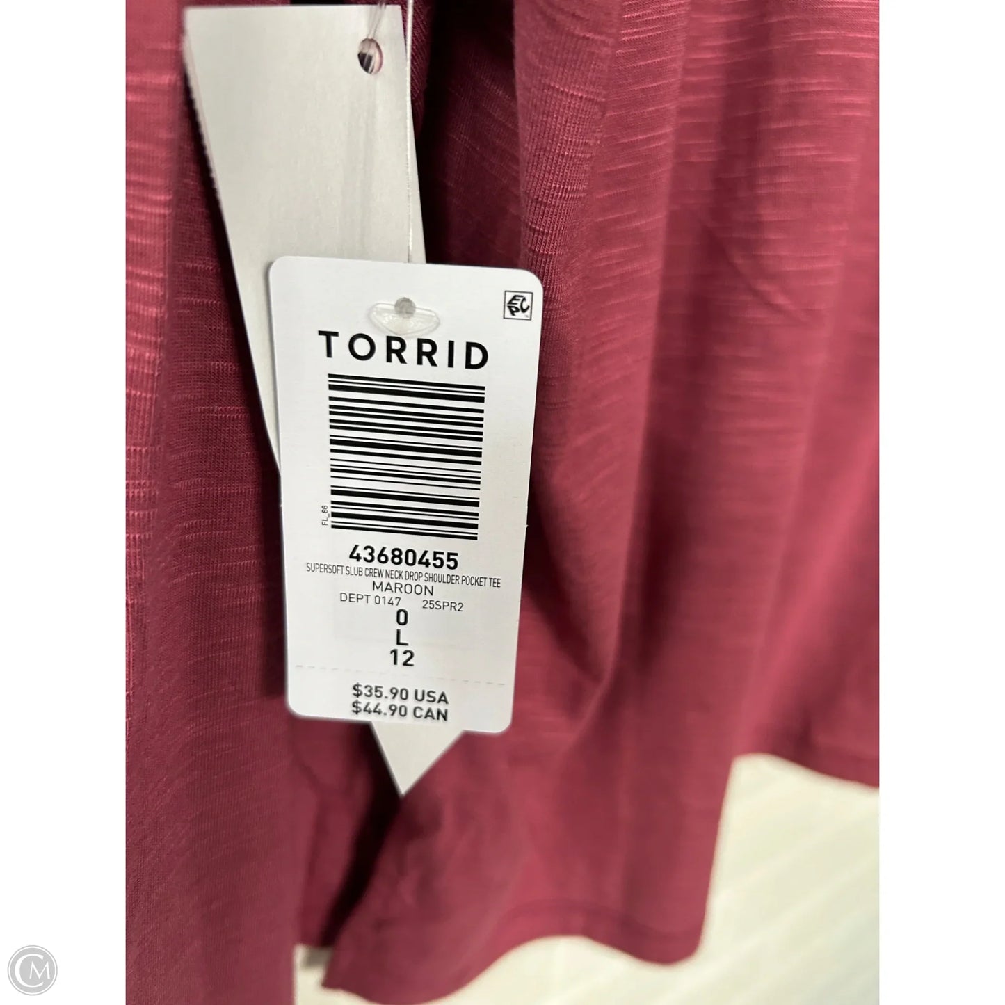 Top Long Sleeve Basic By Torrid In Pink, Size: L