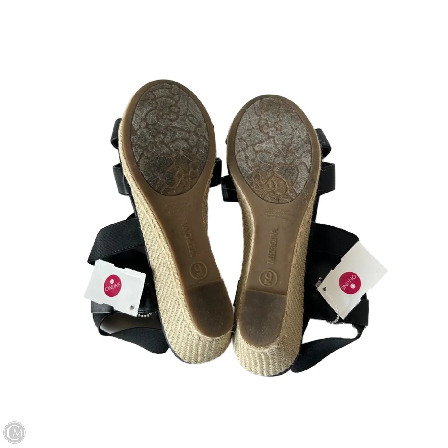 Sandals Heels Wedge By Merona In Black, Size: 9