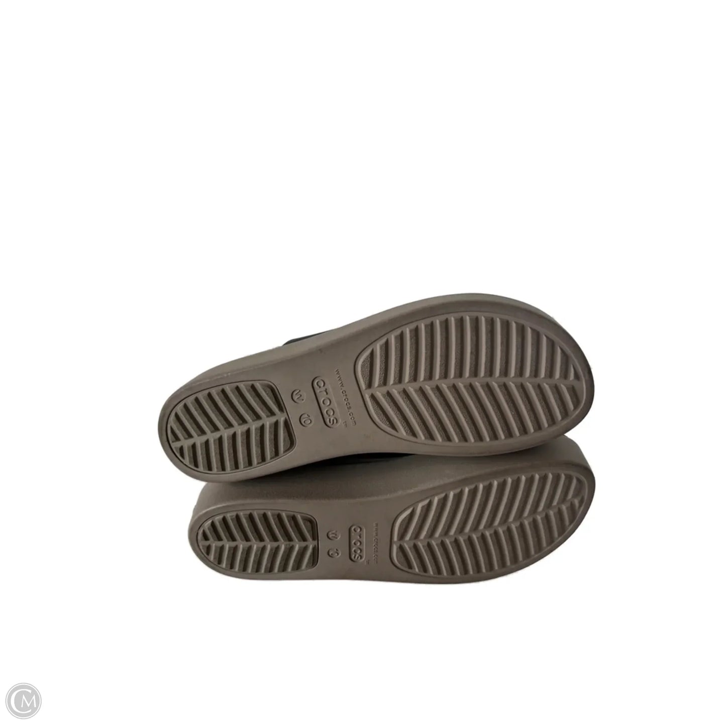 Sandals Heels Platform By Crocs In Black, Size: 10