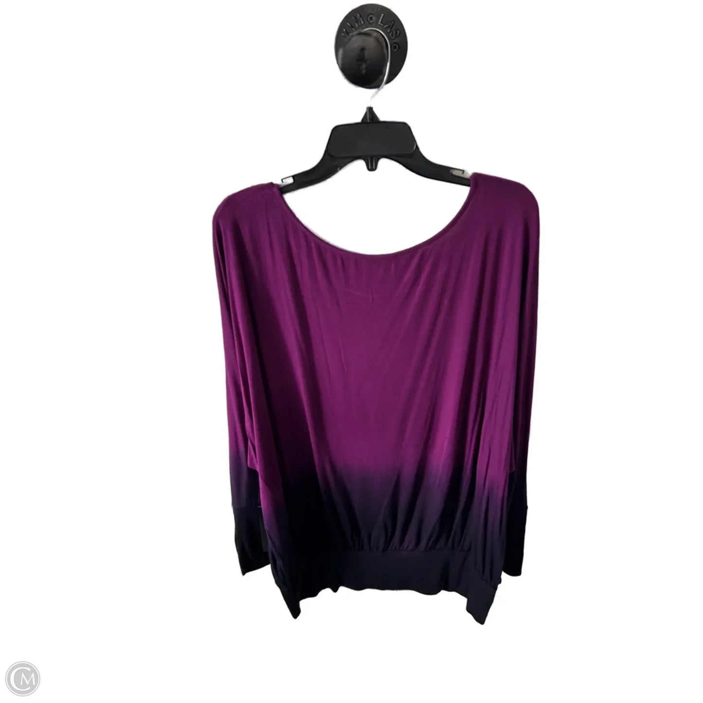 Top Long Sleeve By Venus In Black & Purple, Size: Xl