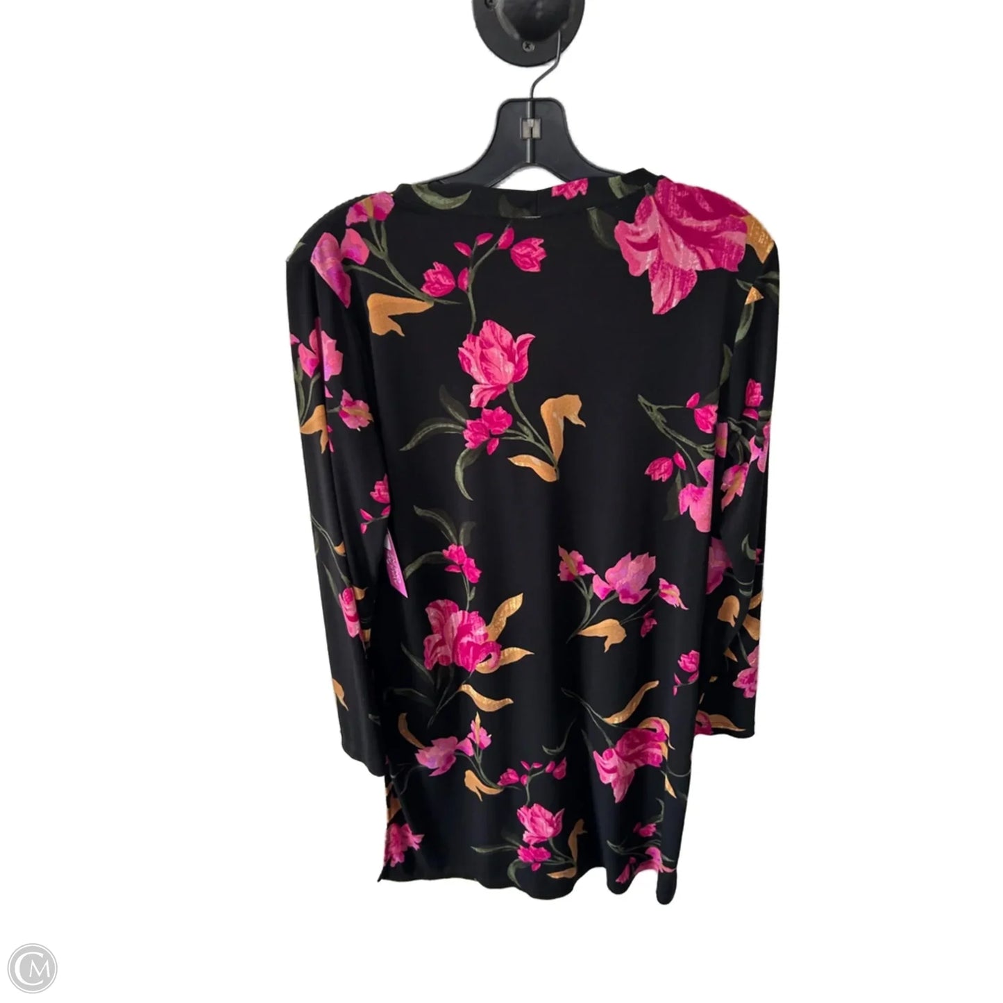 Cardigan By Susan Graver In Black & Pink, Size: S
