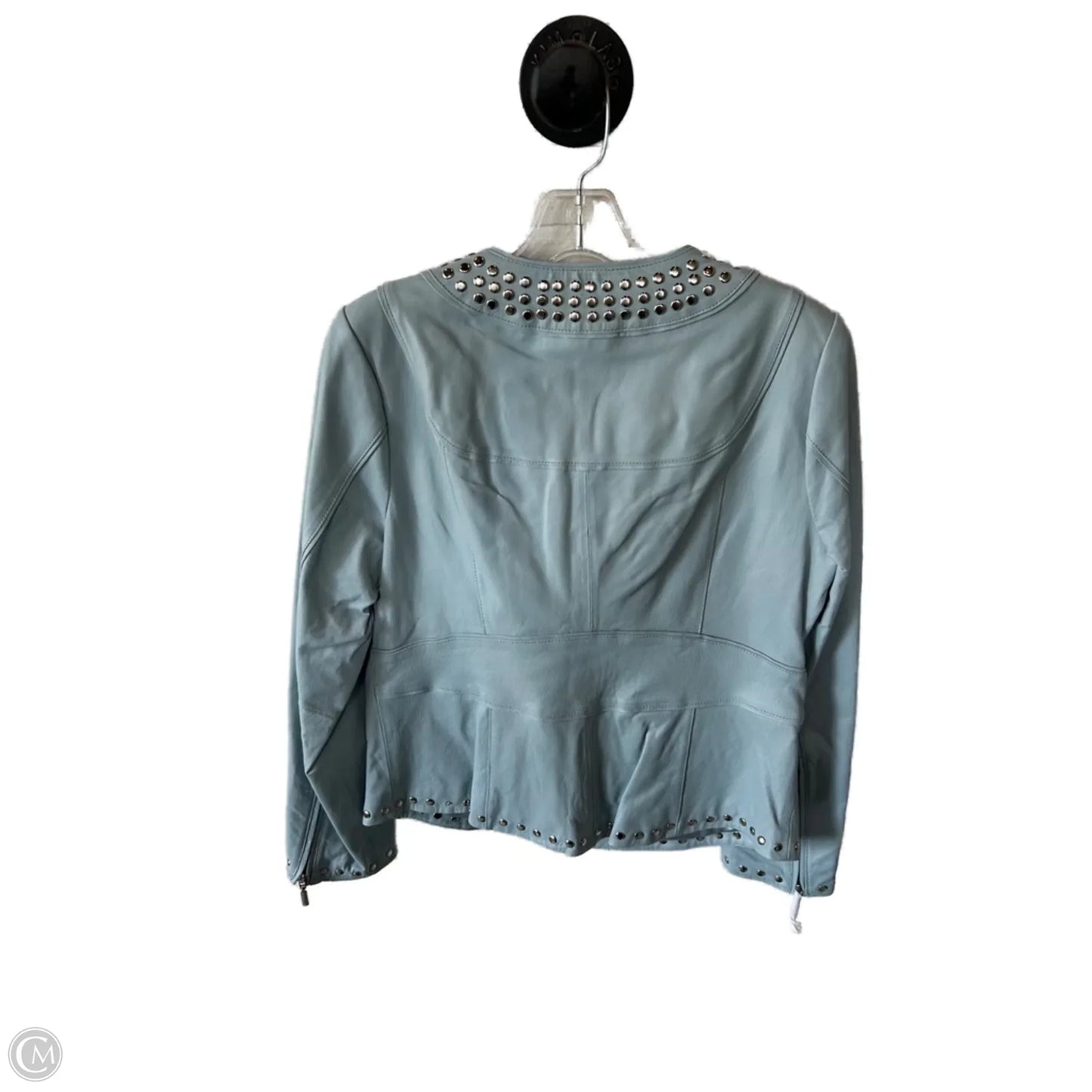 Jacket Leather By Cmc In Blue & Silver, Size: M