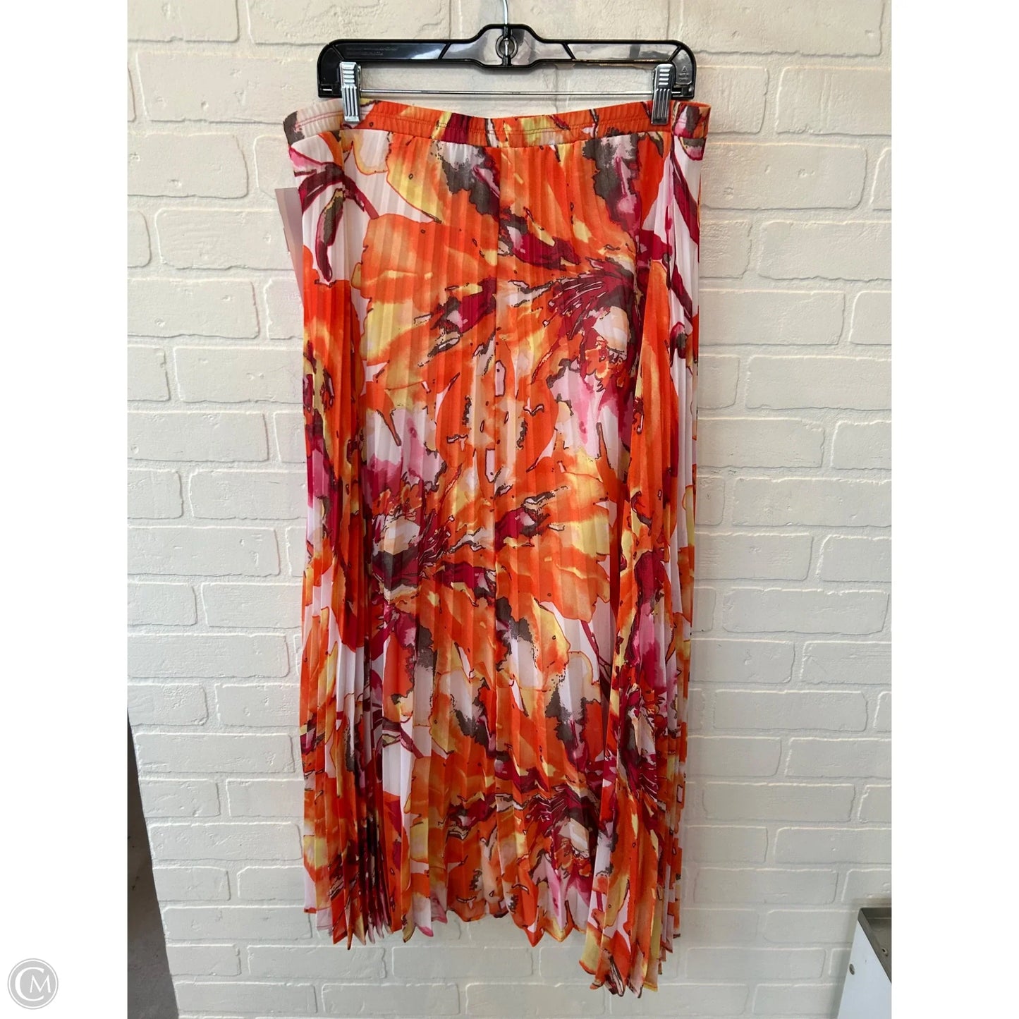 Skirt Maxi By 89th And Madison In Orange & White, Size: 12