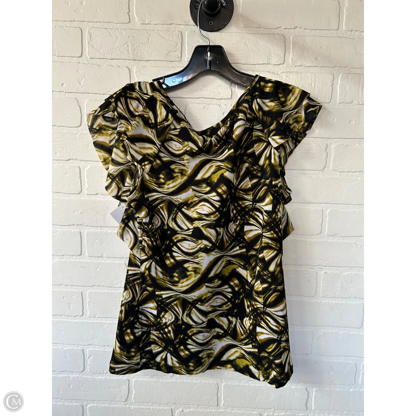 Top Short Sleeve By Worthington In Black & Green, Size: S
