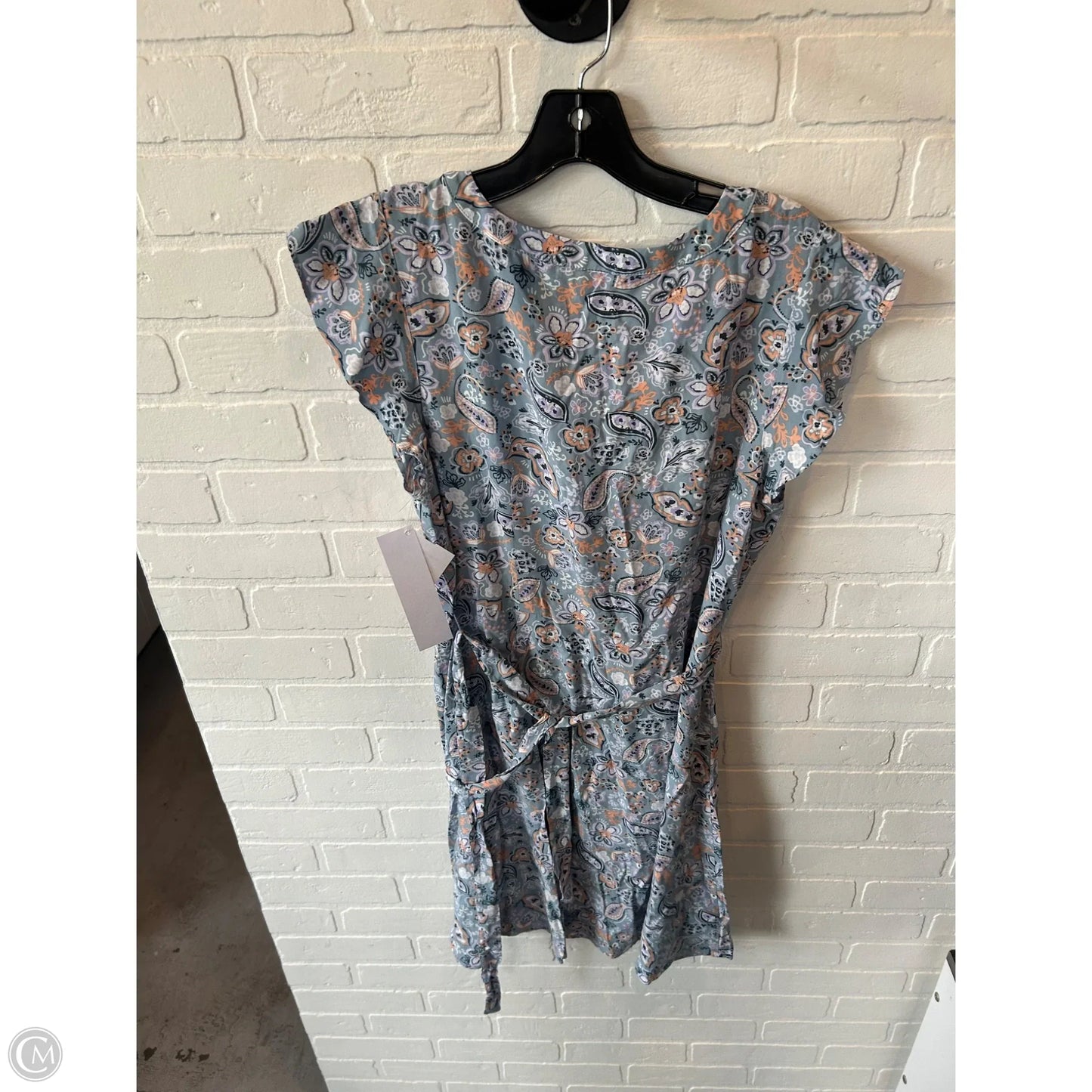 Dress Casual Short By Loft In Grey & Orange, Size: M