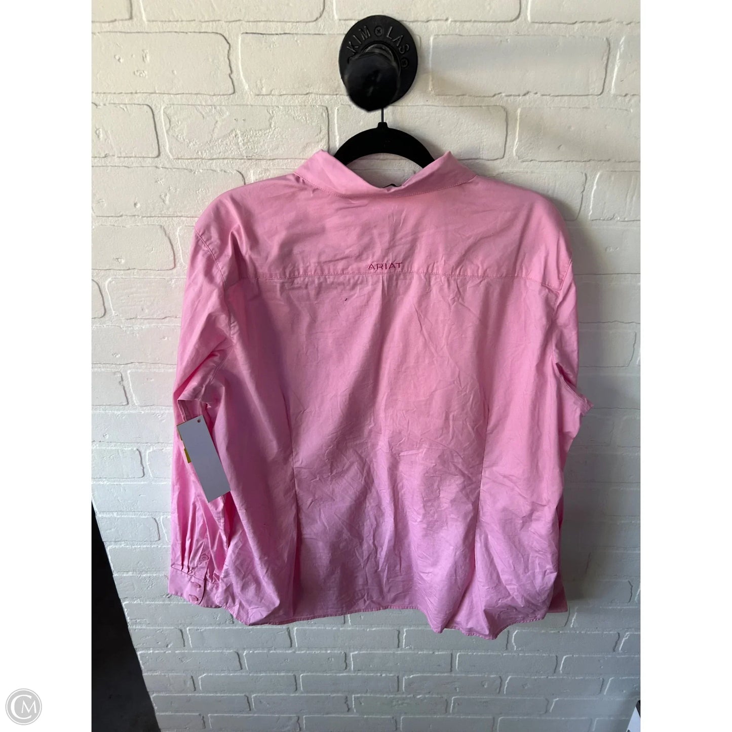 Top Long Sleeve By Ariat In Pink, Size: Xxl